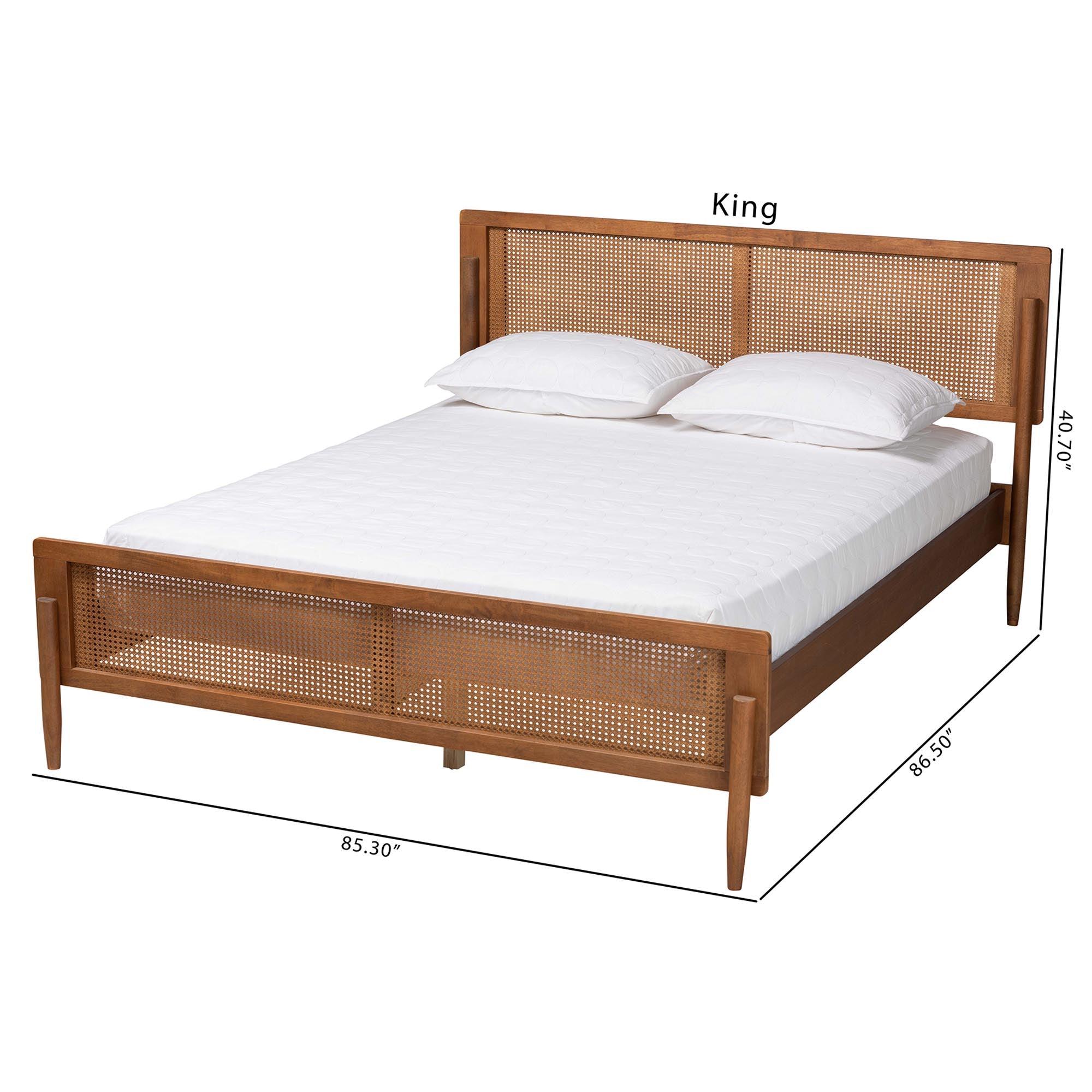 Gardwin Mid-Century Modern Ash Finished Wood Platform Bed