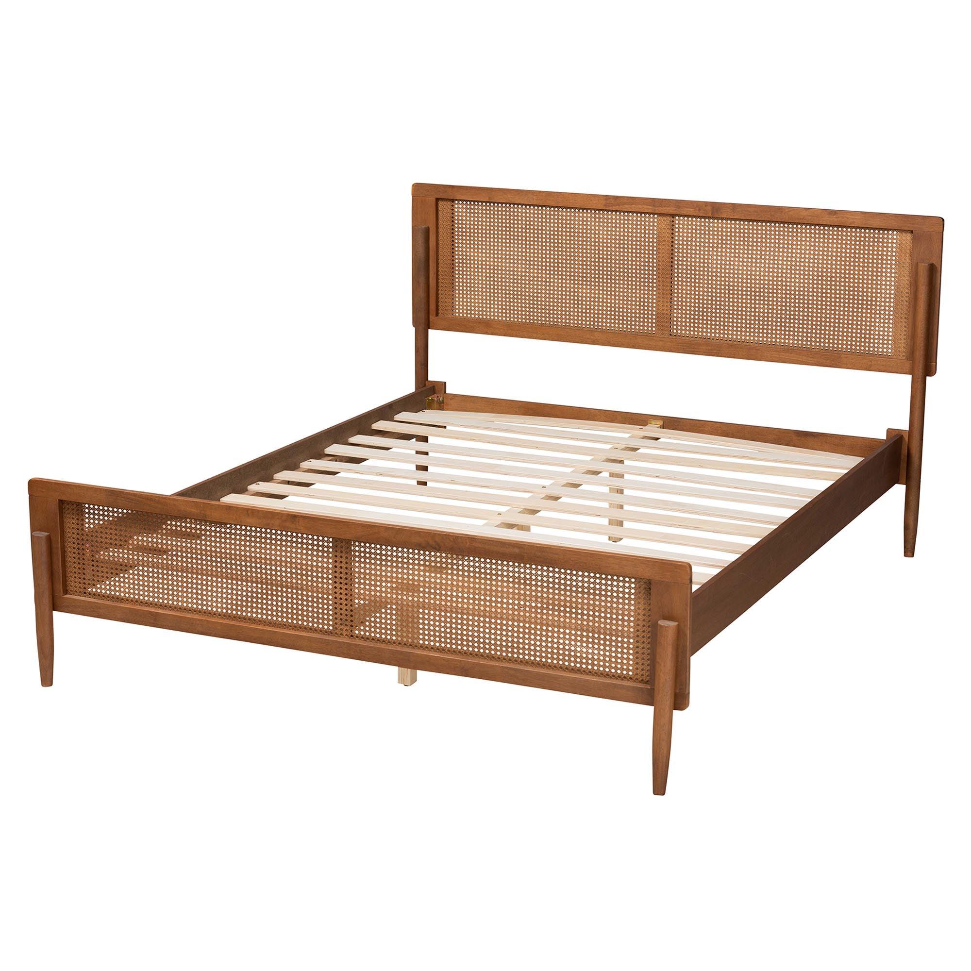 Gardwin Mid-Century Modern Ash Finished Wood Platform Bed