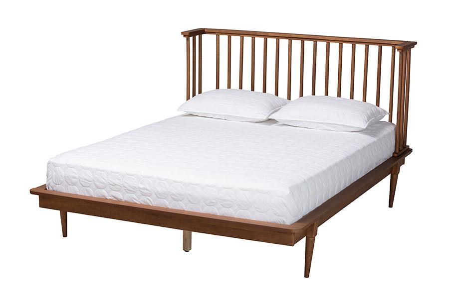 Flint Mid-Century Modern Ash Finished Wood Platform Bed