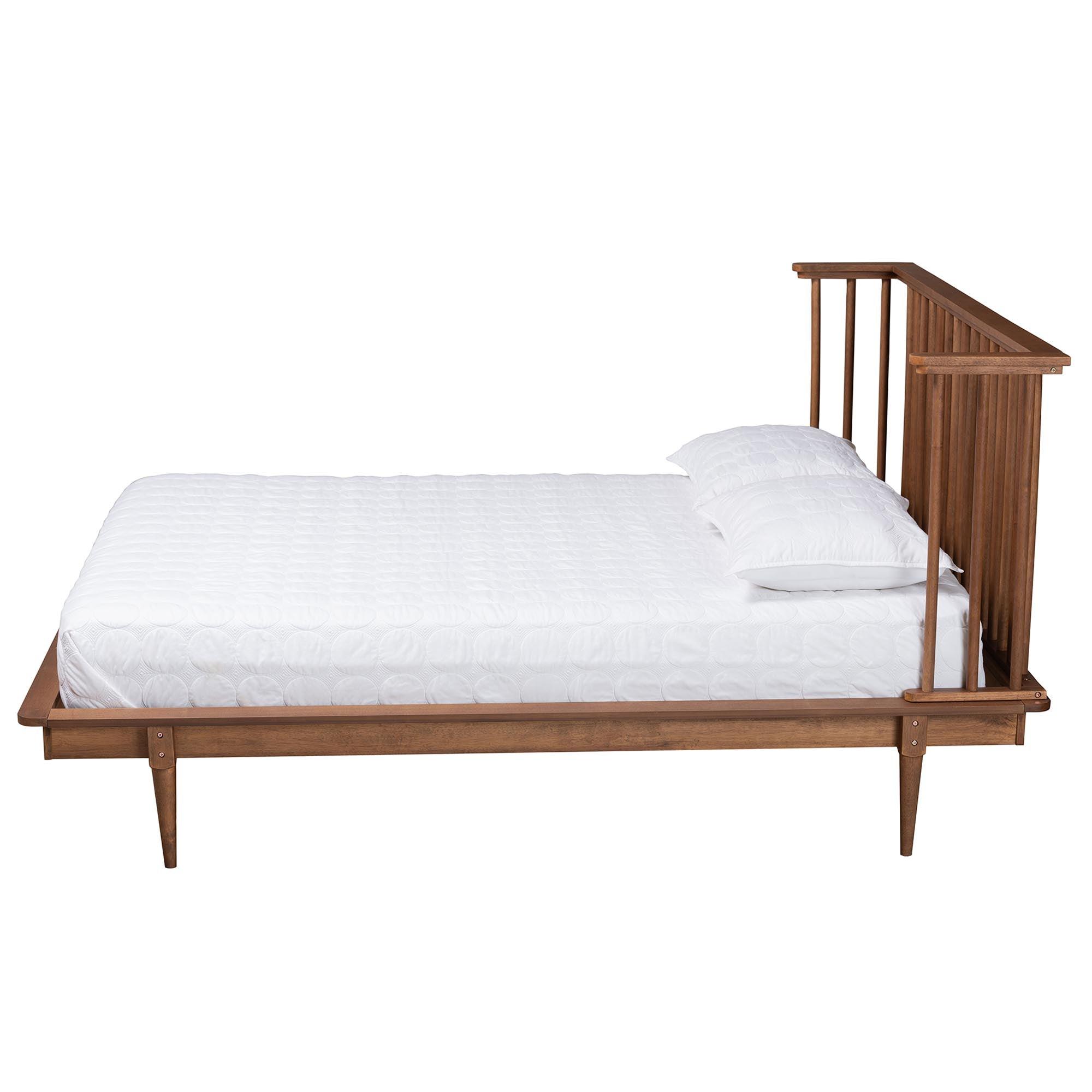 Flint Mid-Century Modern Ash Finished Wood Platform Bed