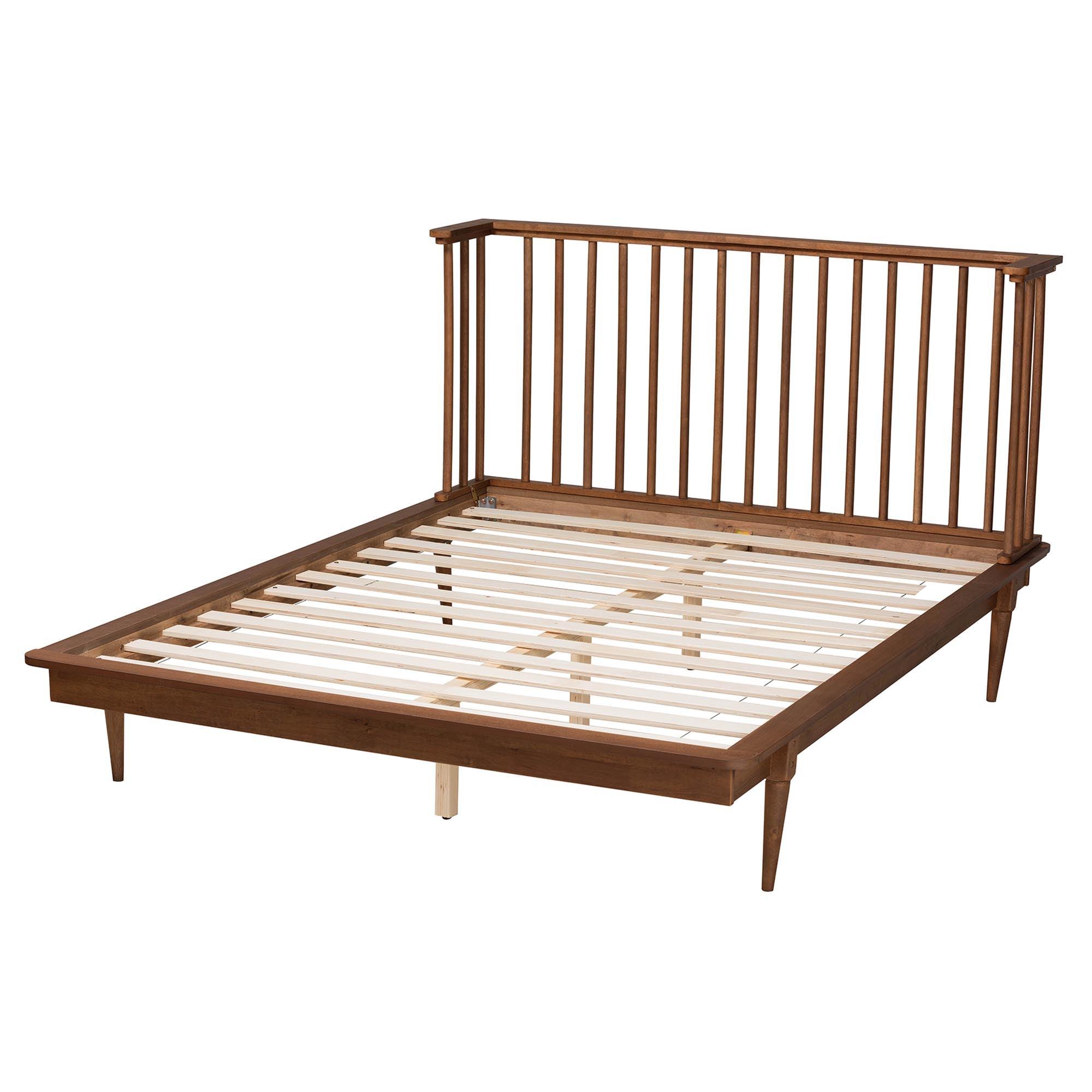 Flint Mid-Century Modern Ash Finished Wood Platform Bed