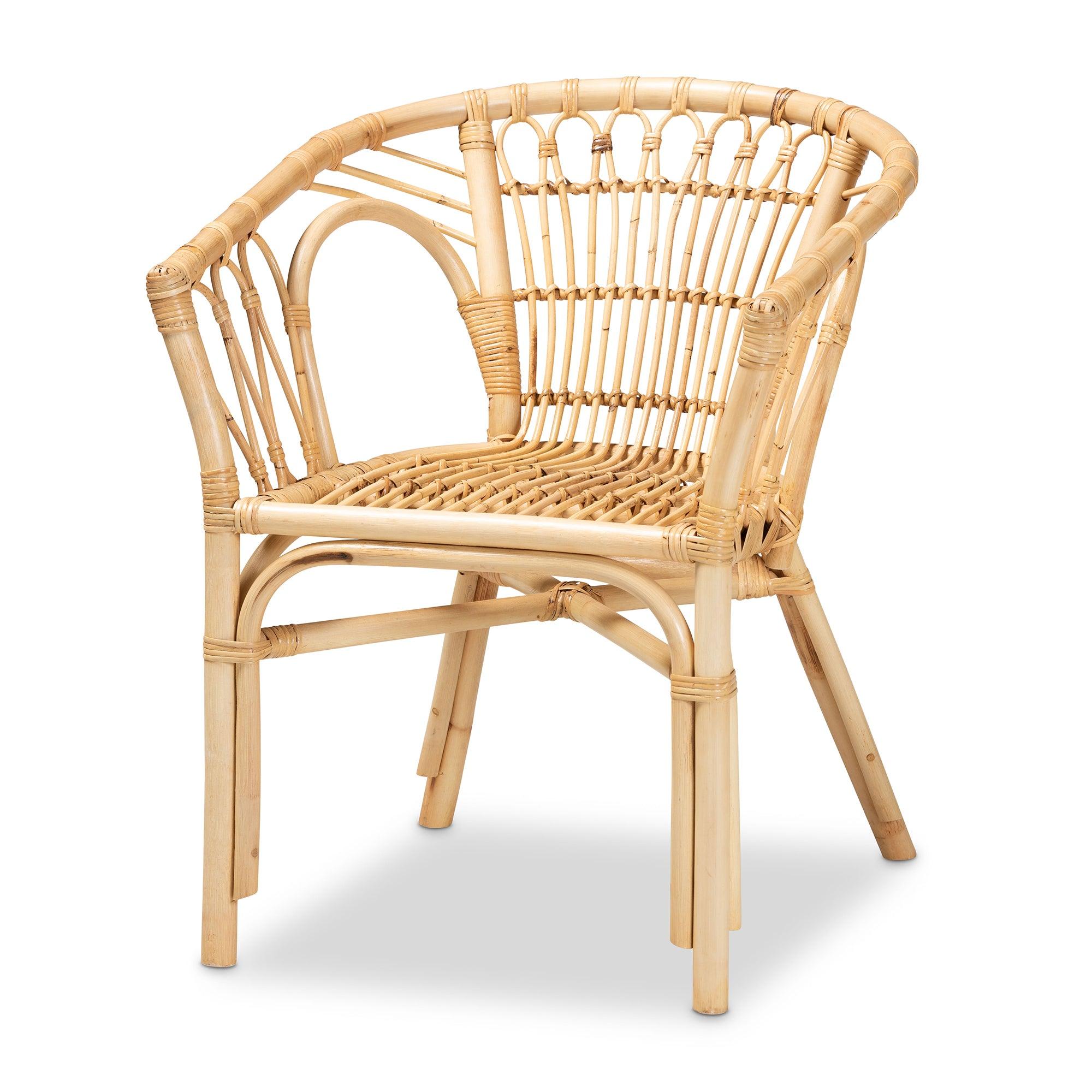 bali & pari Kaka Modern Bohemian Rattan Dining Chair