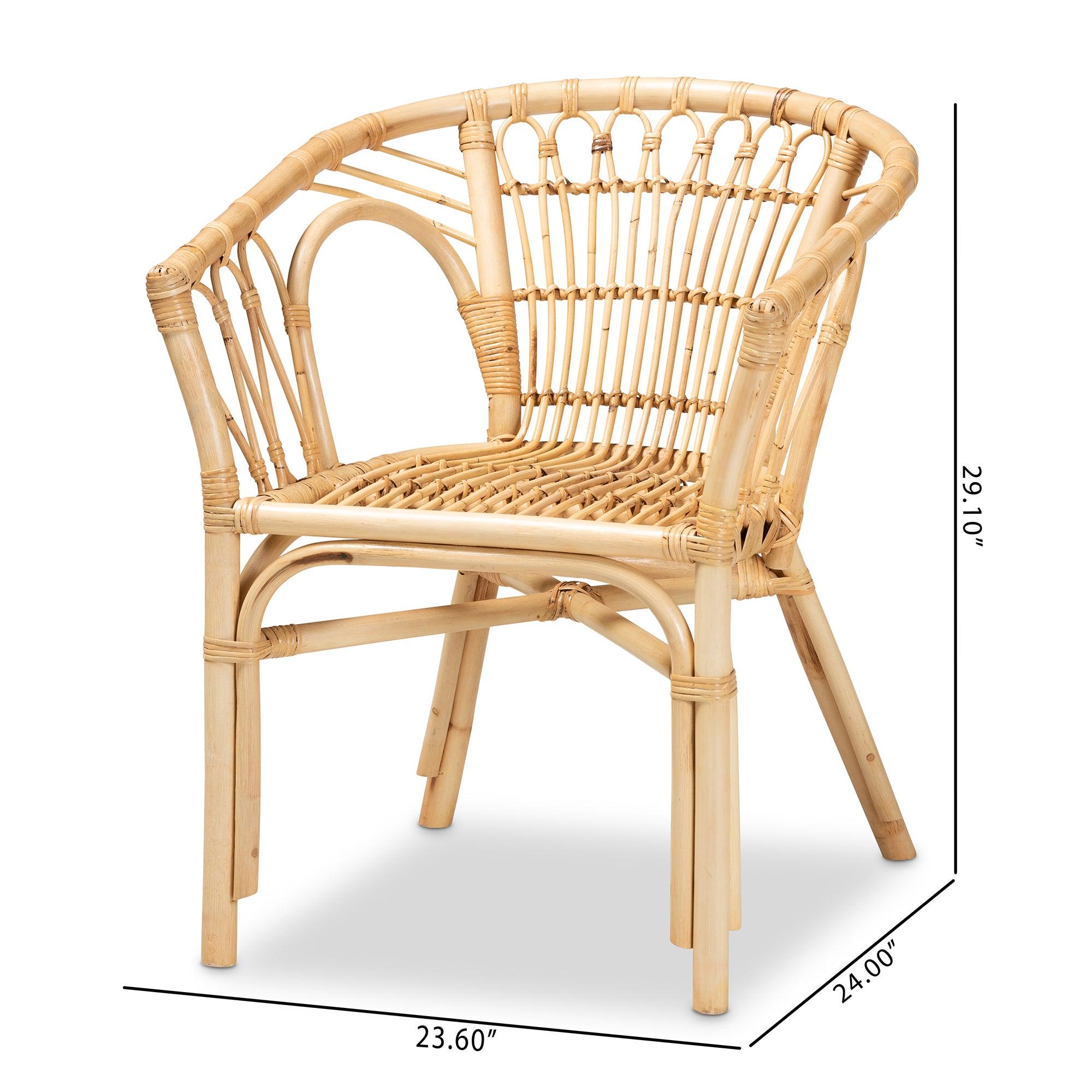 bali & pari Kaka Modern Bohemian Rattan Dining Chair