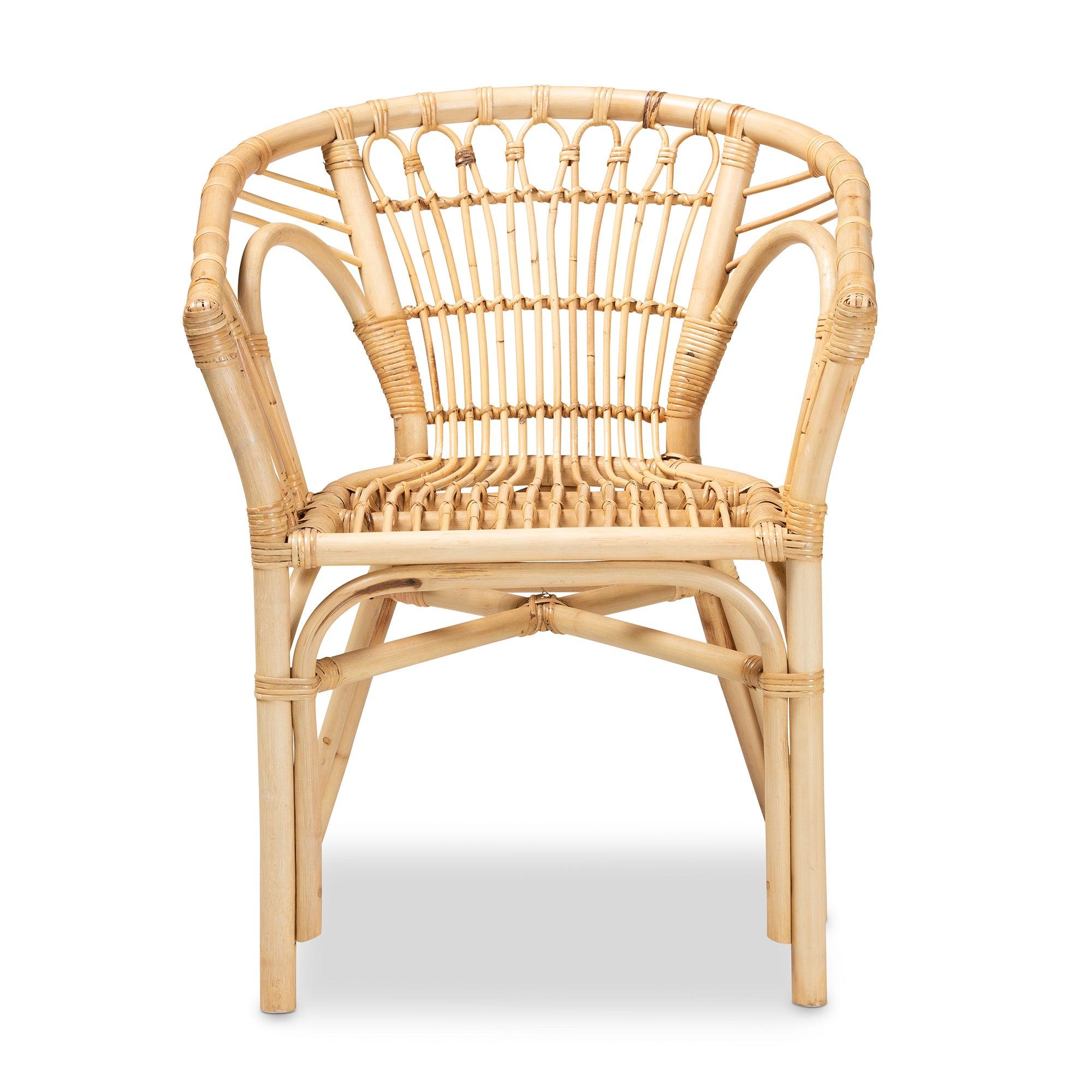 bali & pari Kaka Modern Bohemian Rattan Dining Chair