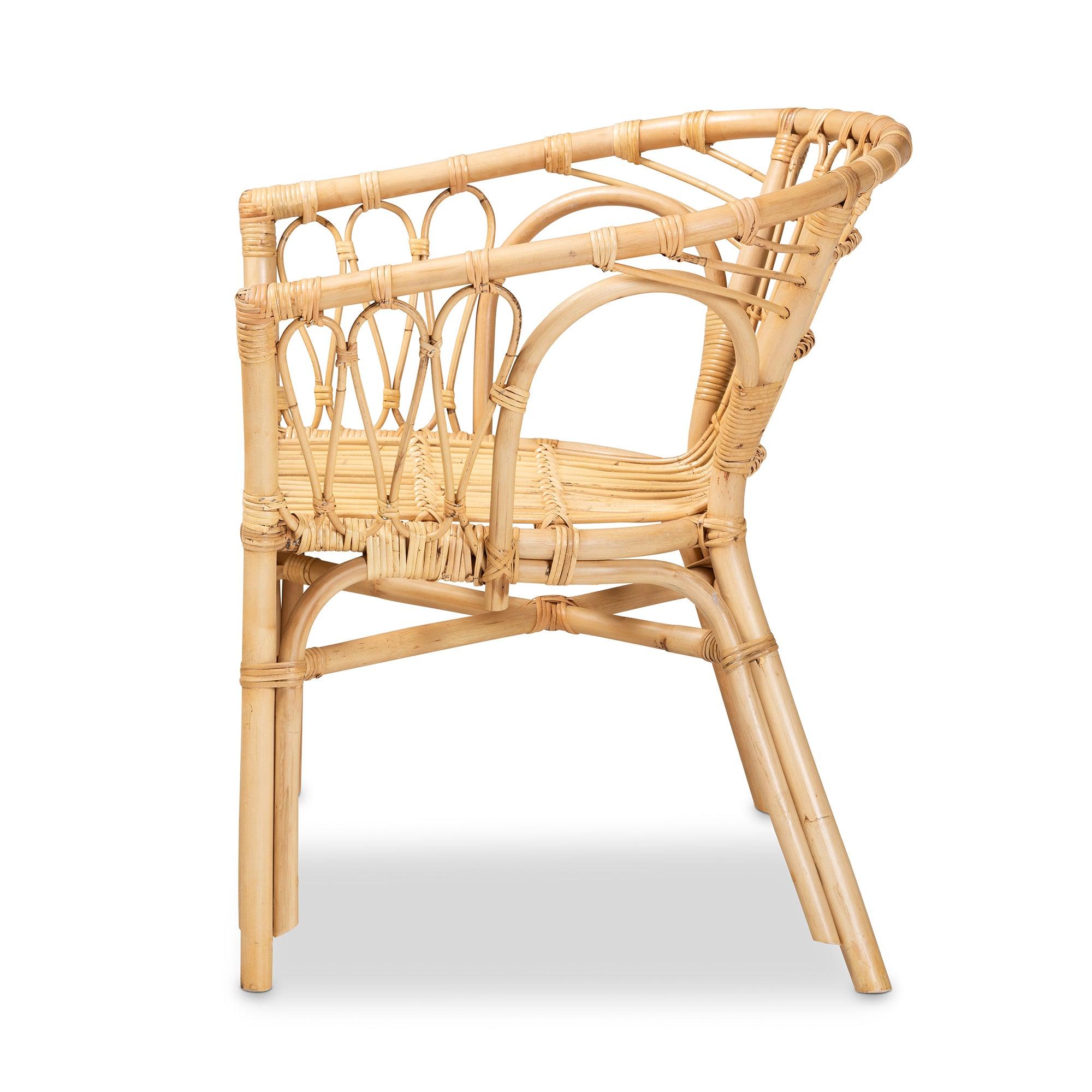 bali & pari Kaka Modern Bohemian Rattan Dining Chair