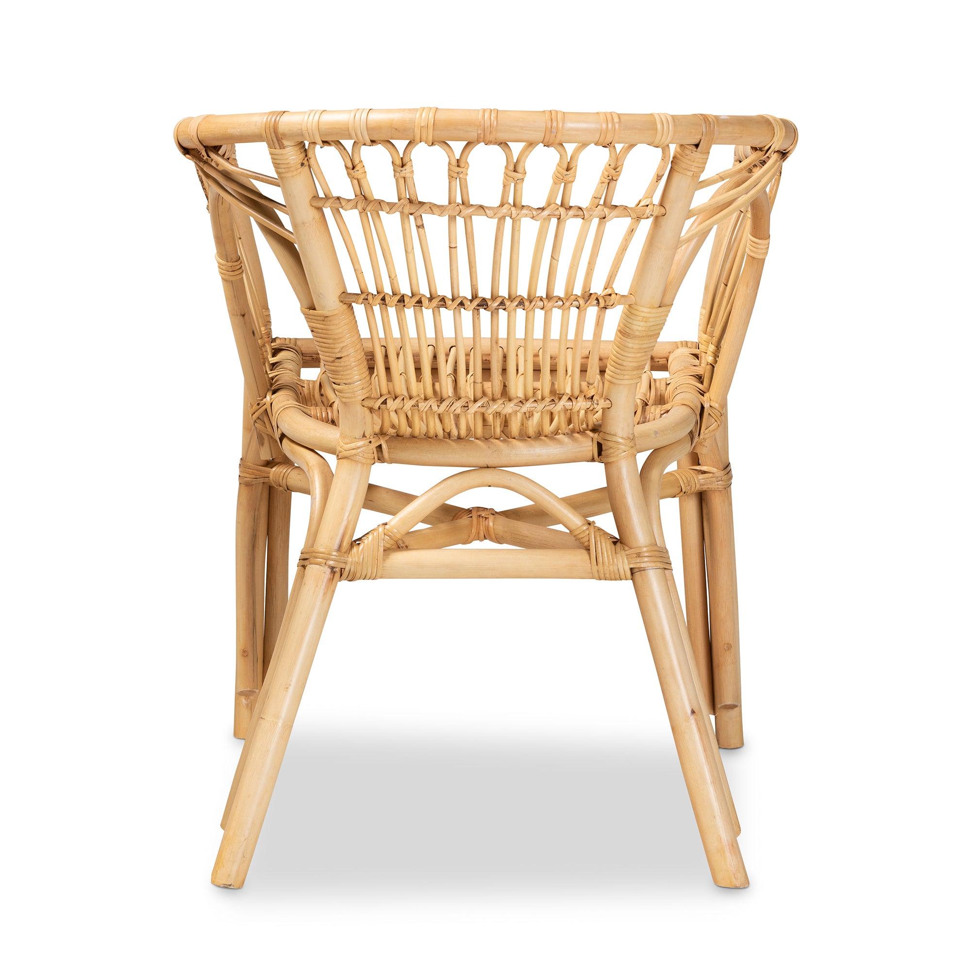 bali & pari Kaka Modern Bohemian Rattan Dining Chair