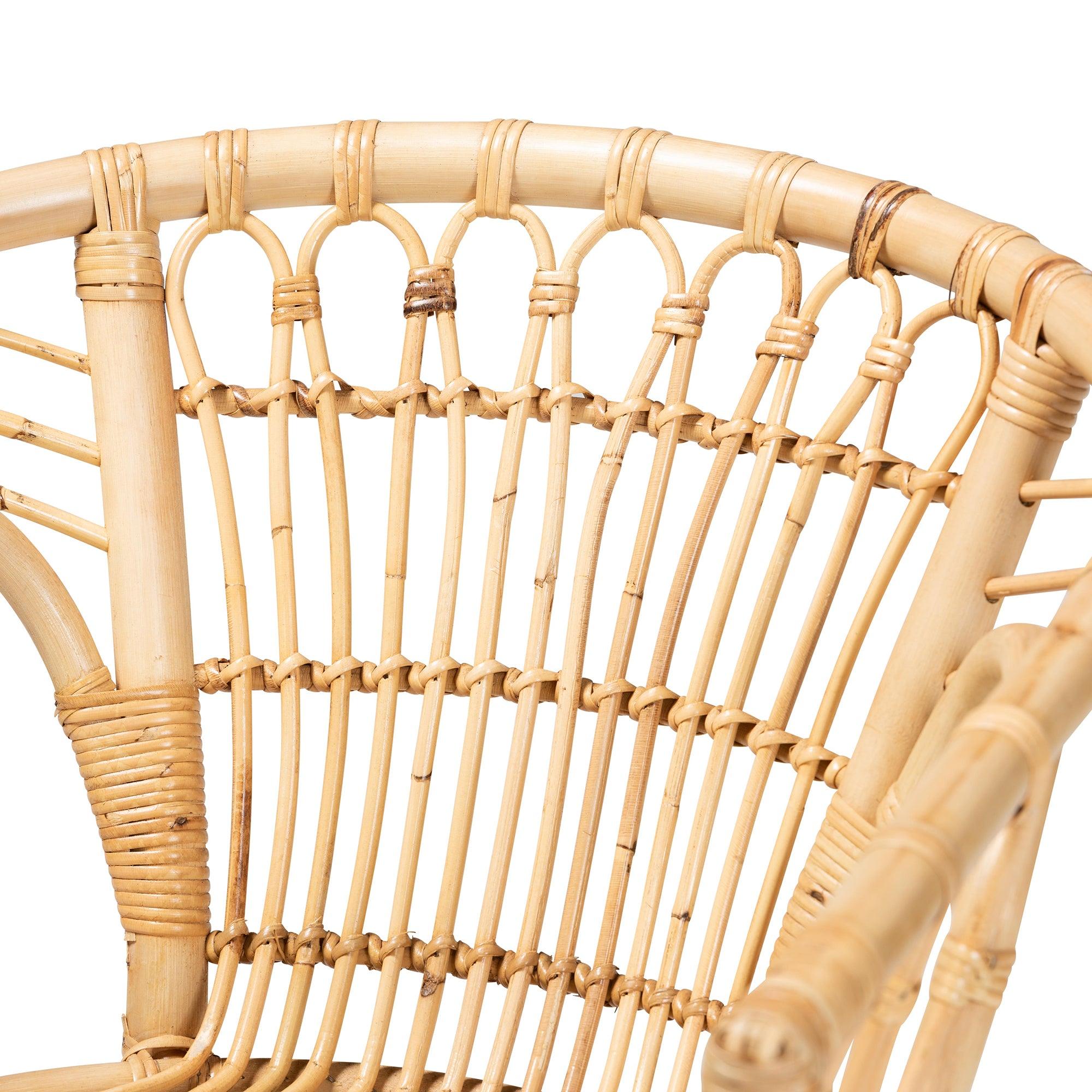 bali & pari Kaka Modern Bohemian Rattan Dining Chair