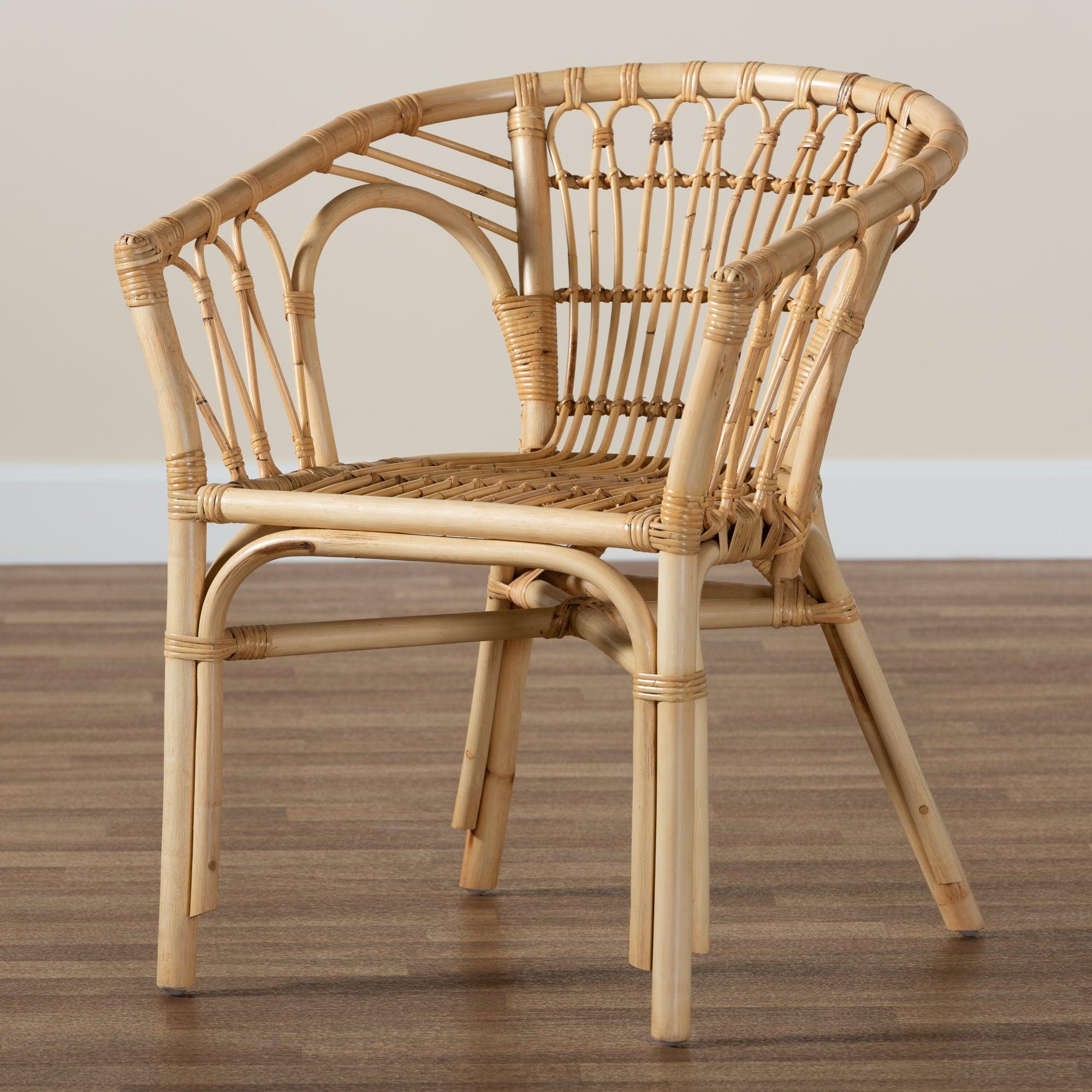 bali & pari Kaka Modern Bohemian Rattan Dining Chair