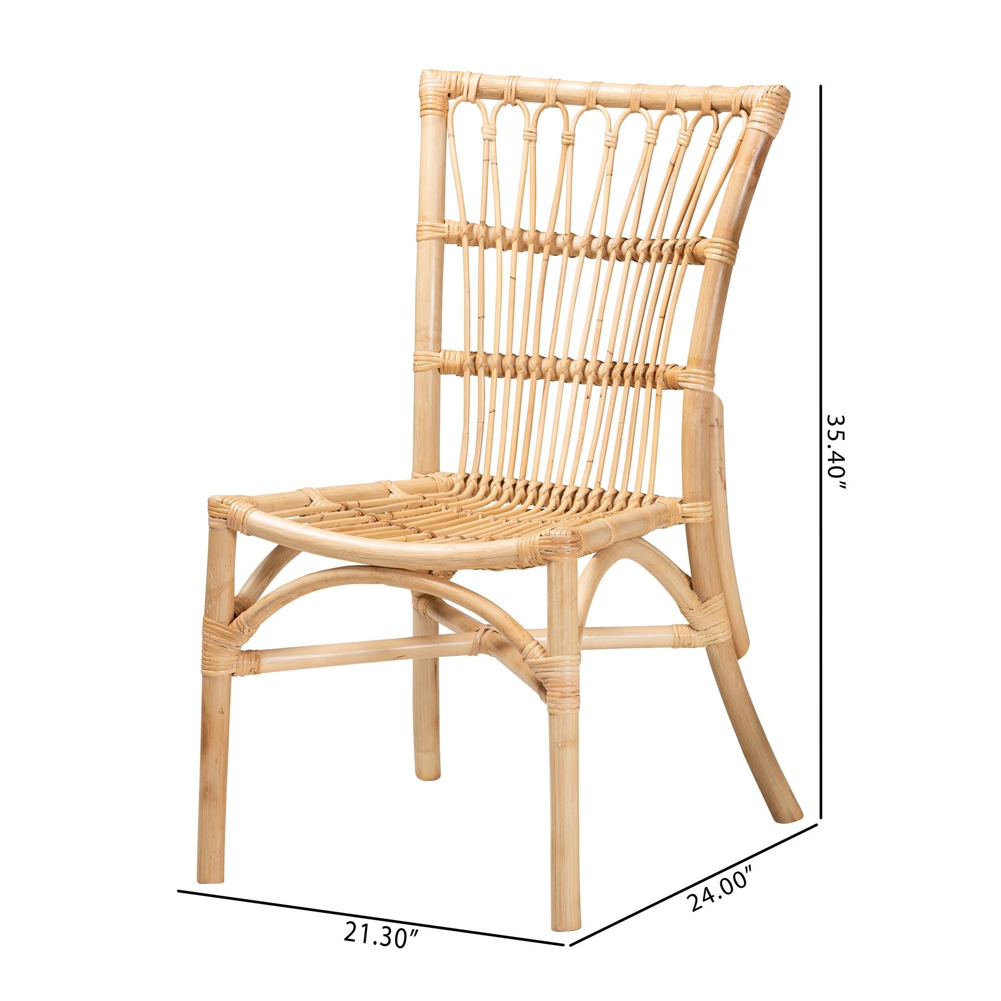 bali & pari Ammi Modern Bohemian Rattan Dining Chair