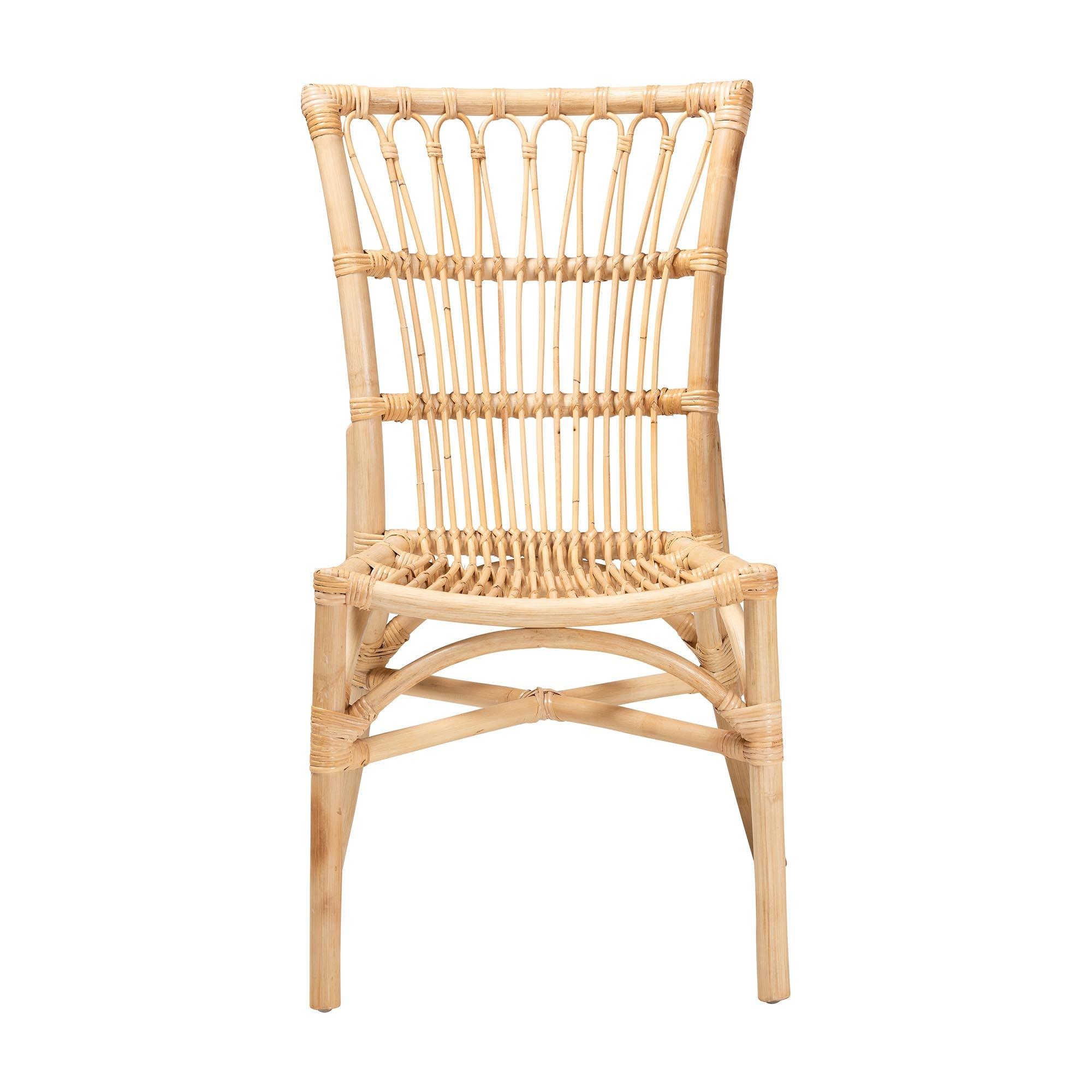 bali & pari Ammi Modern Bohemian Rattan Dining Chair