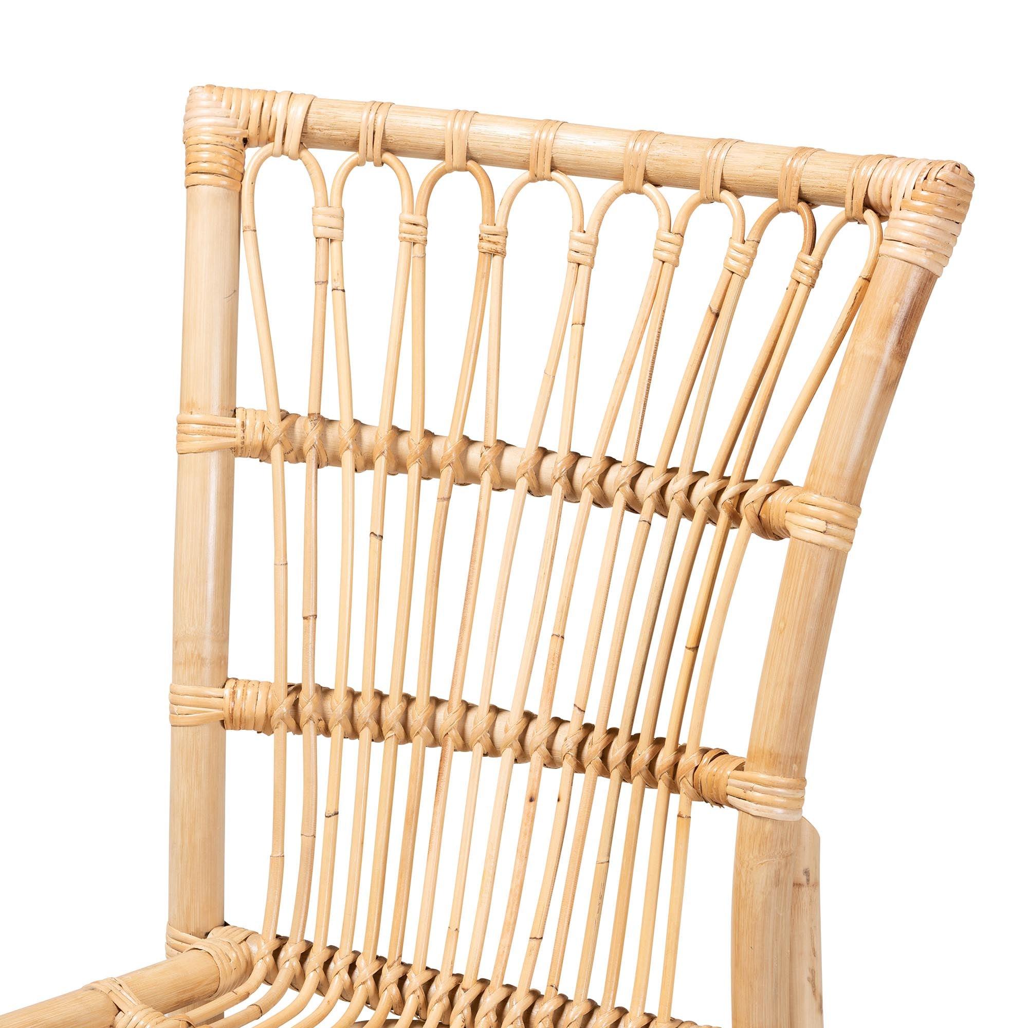 bali & pari Ammi Modern Bohemian Rattan Dining Chair