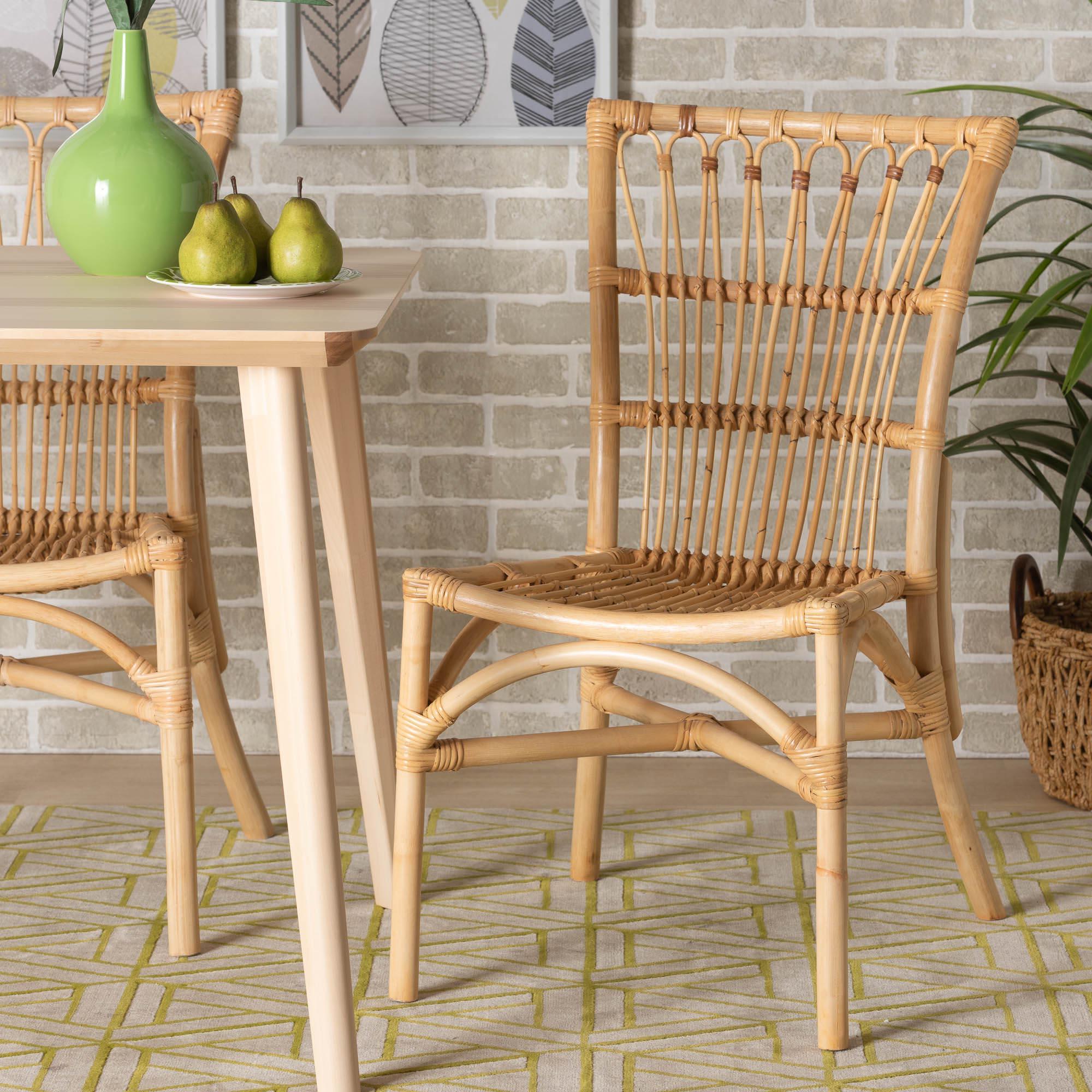 bali & pari Ammi Modern Bohemian Rattan Dining Chair