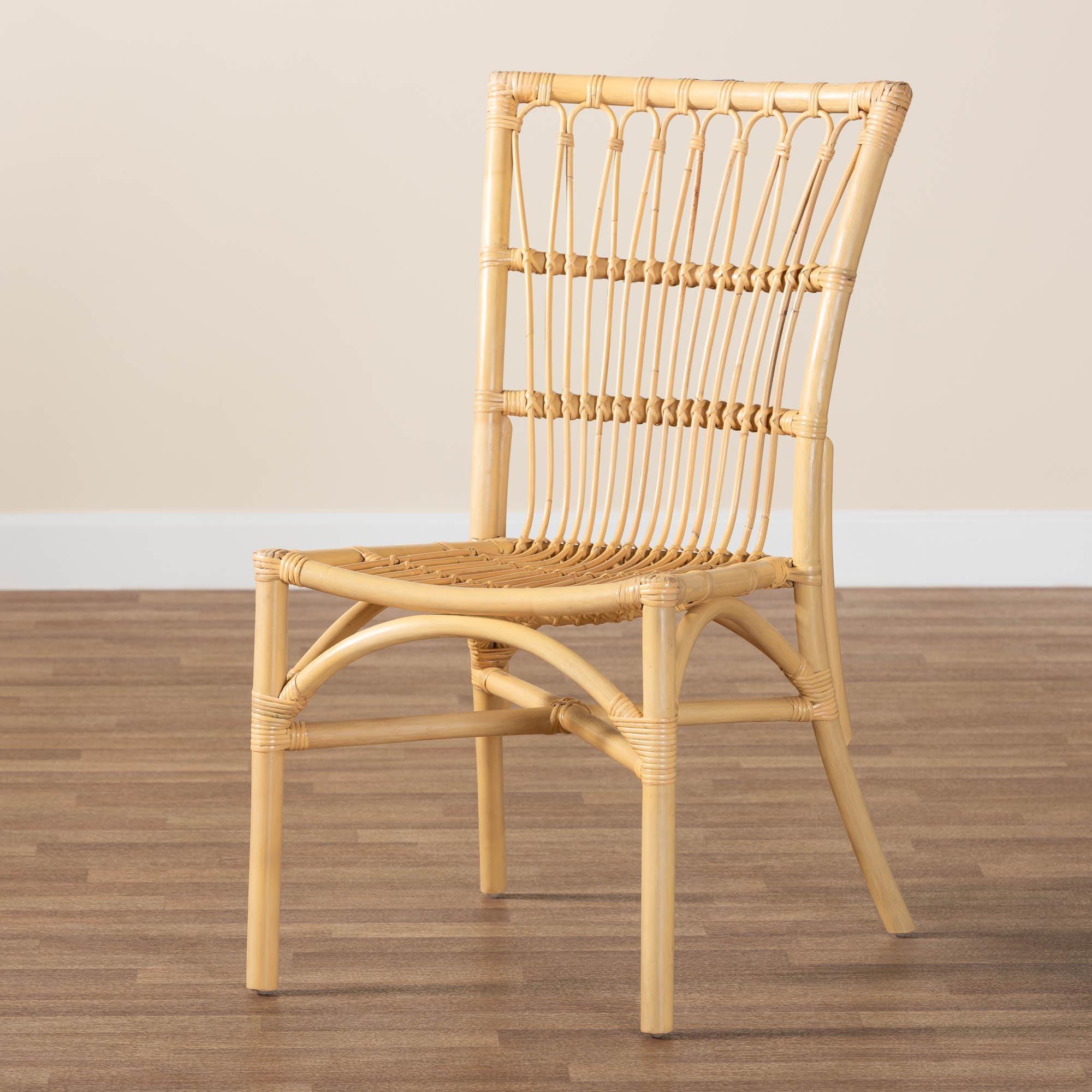 bali & pari Ammi Modern Bohemian Rattan Dining Chair