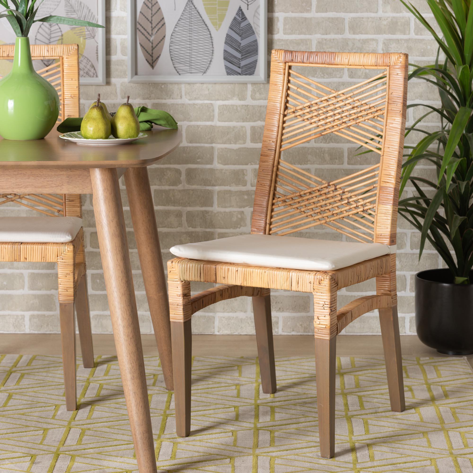 bali & pari Poltak Modern Bohemian Rattan Dining Chair