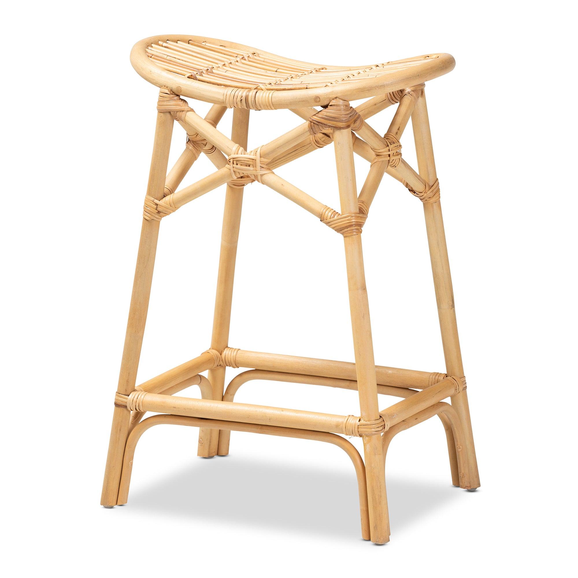 bali & pari Elgon Modern Bohemian Rattan Counter Stool