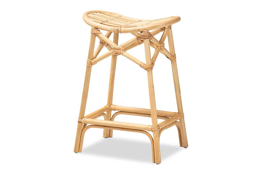 bali & pari Elgon Modern Bohemian Rattan Counter Stool