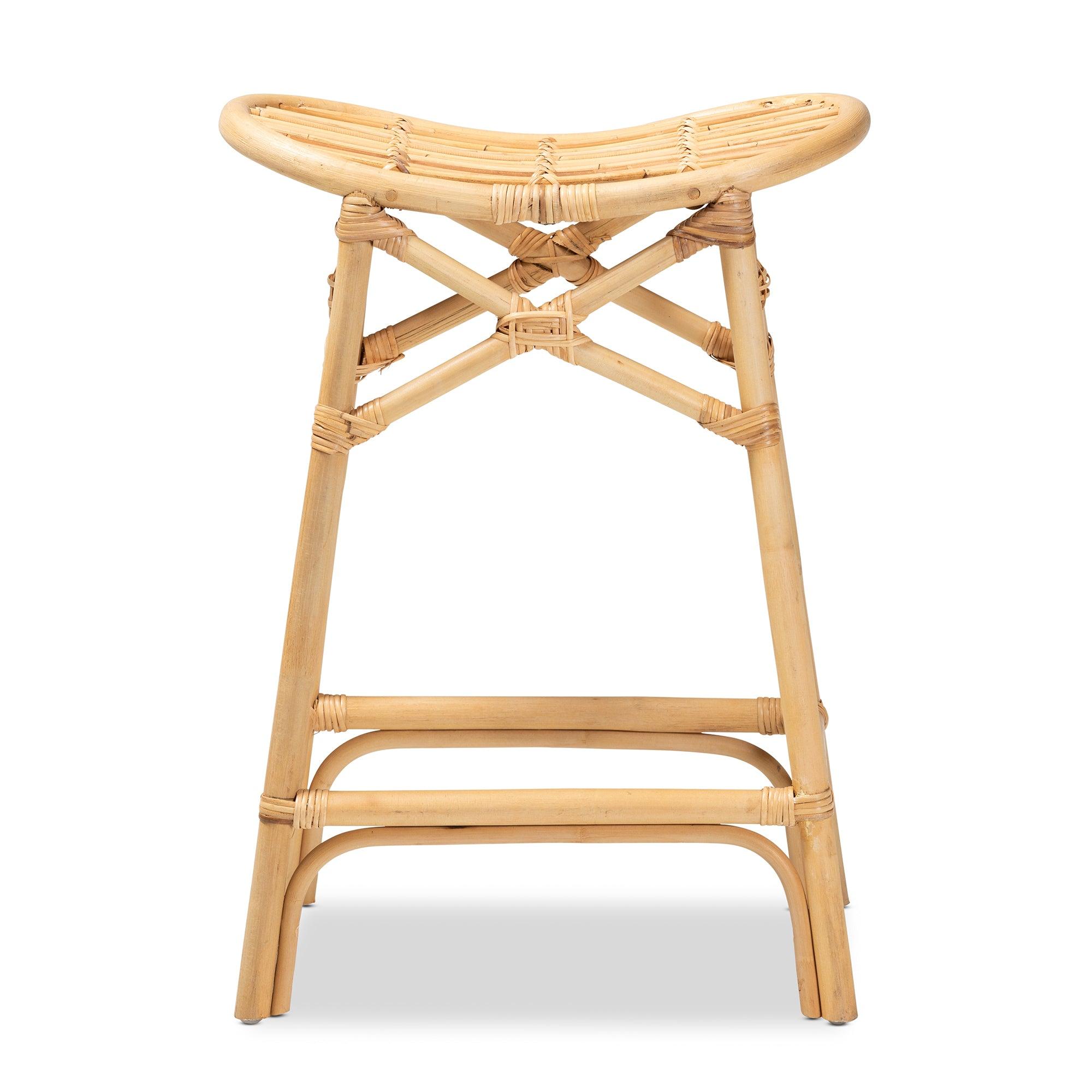 bali & pari Elgon Modern Bohemian Rattan Counter Stool