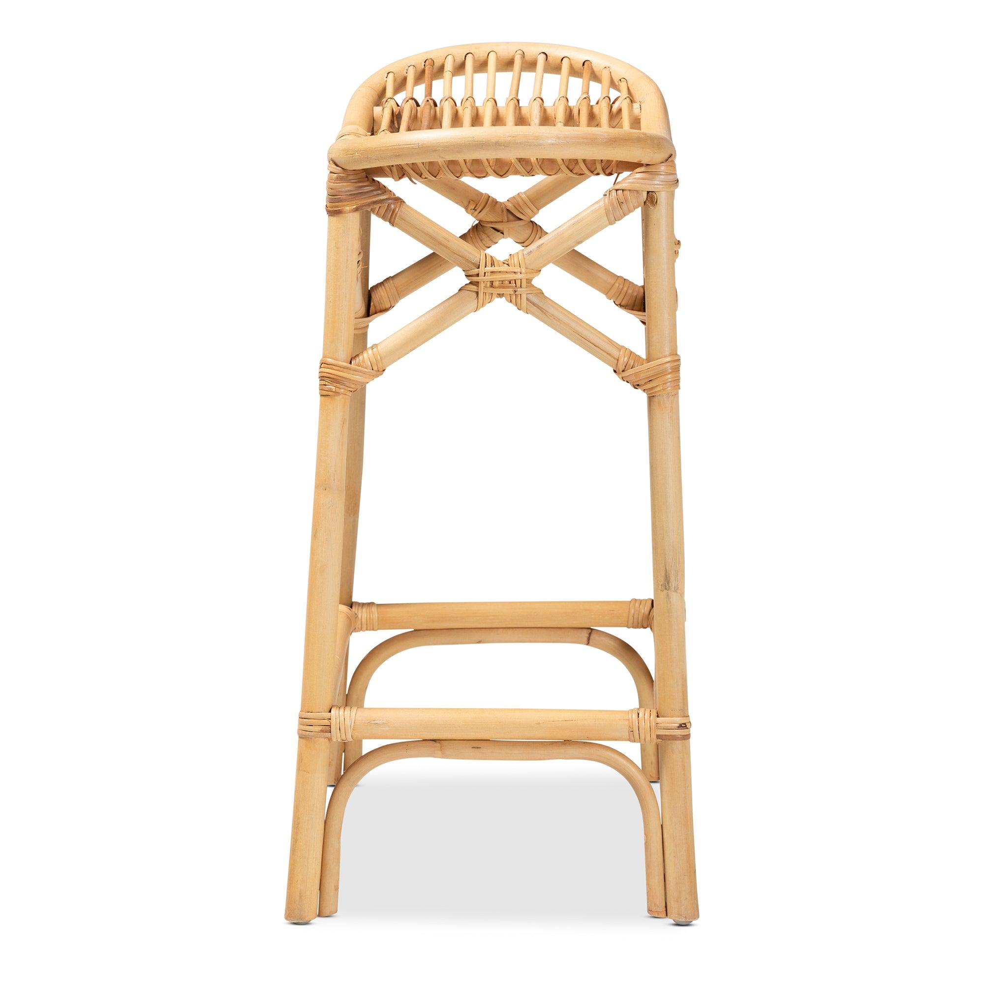 bali & pari Elgon Modern Bohemian Rattan Counter Stool