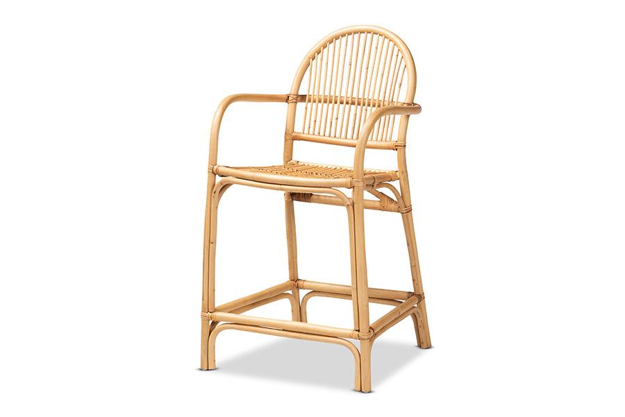 bali & pari Tugera Modern Bohemian Rattan Counter Stool