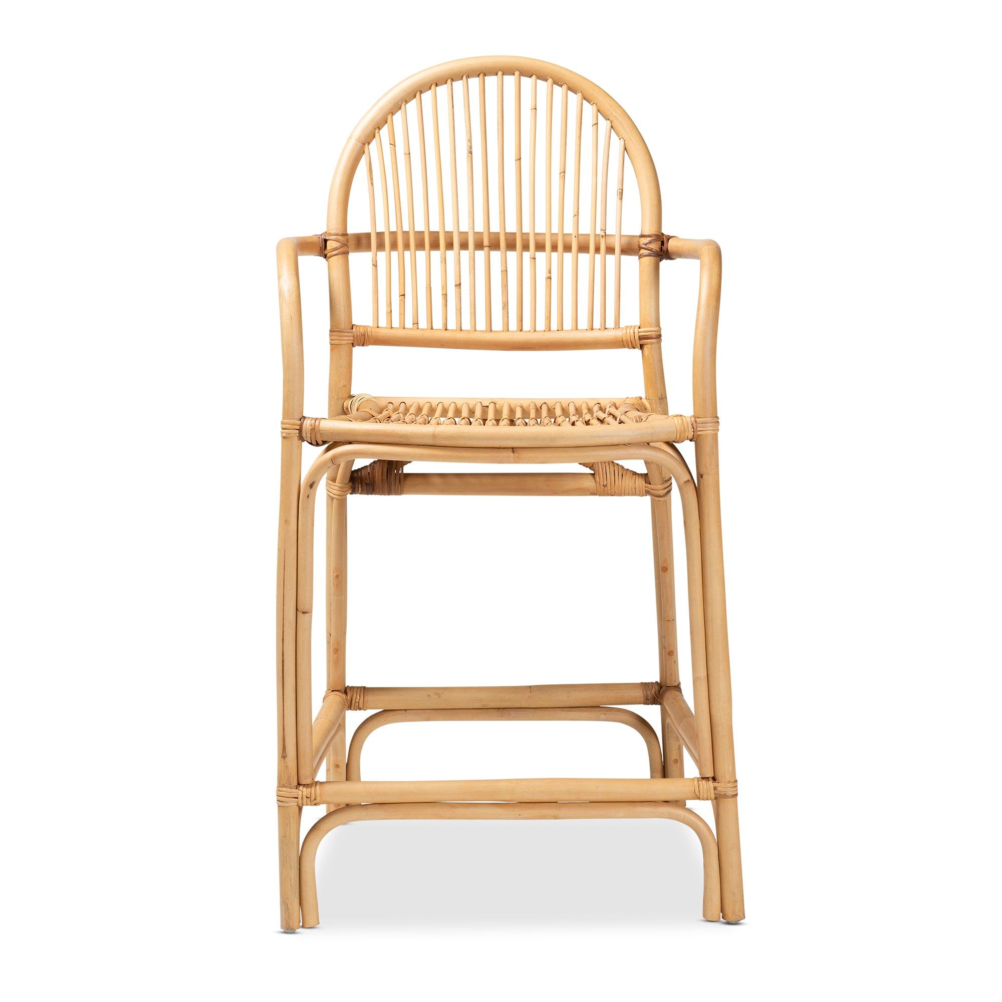 bali & pari Tugera Modern Bohemian Rattan Counter Stool