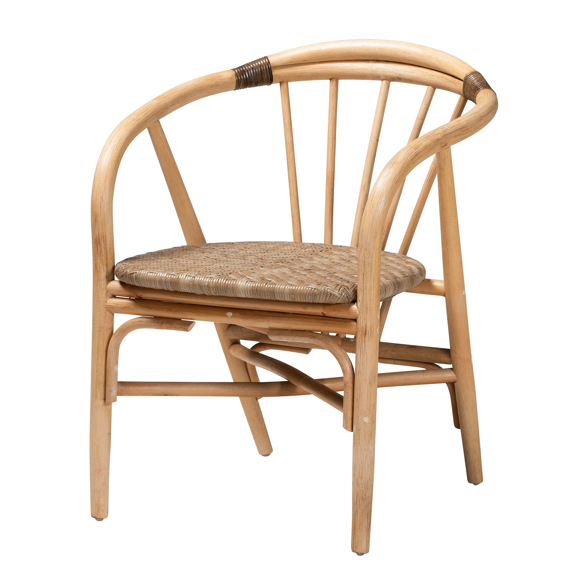 bali & pari Kyoto Modern Bohemian Rattan Dining Chair