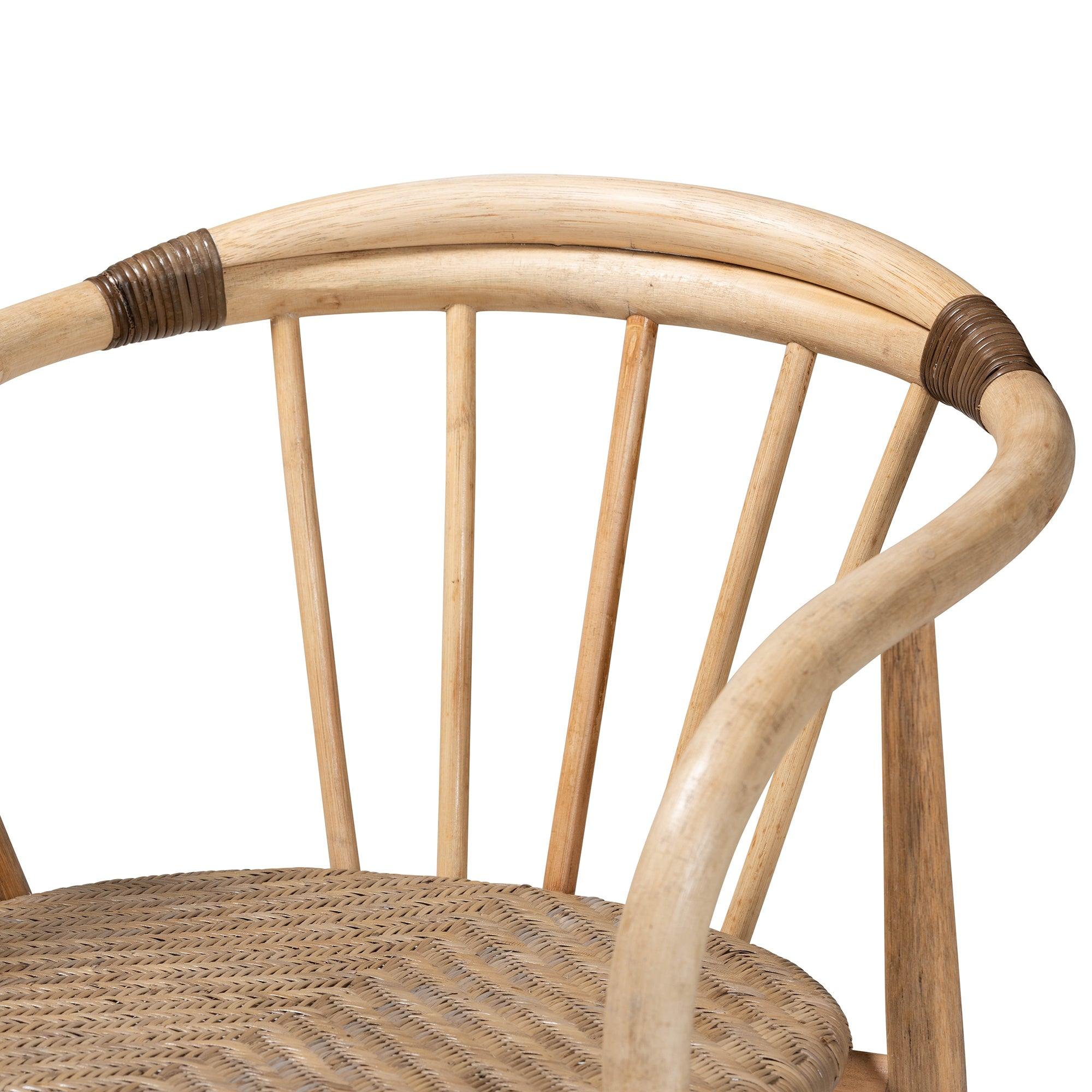 bali & pari Kyoto Modern Bohemian Rattan Dining Chair