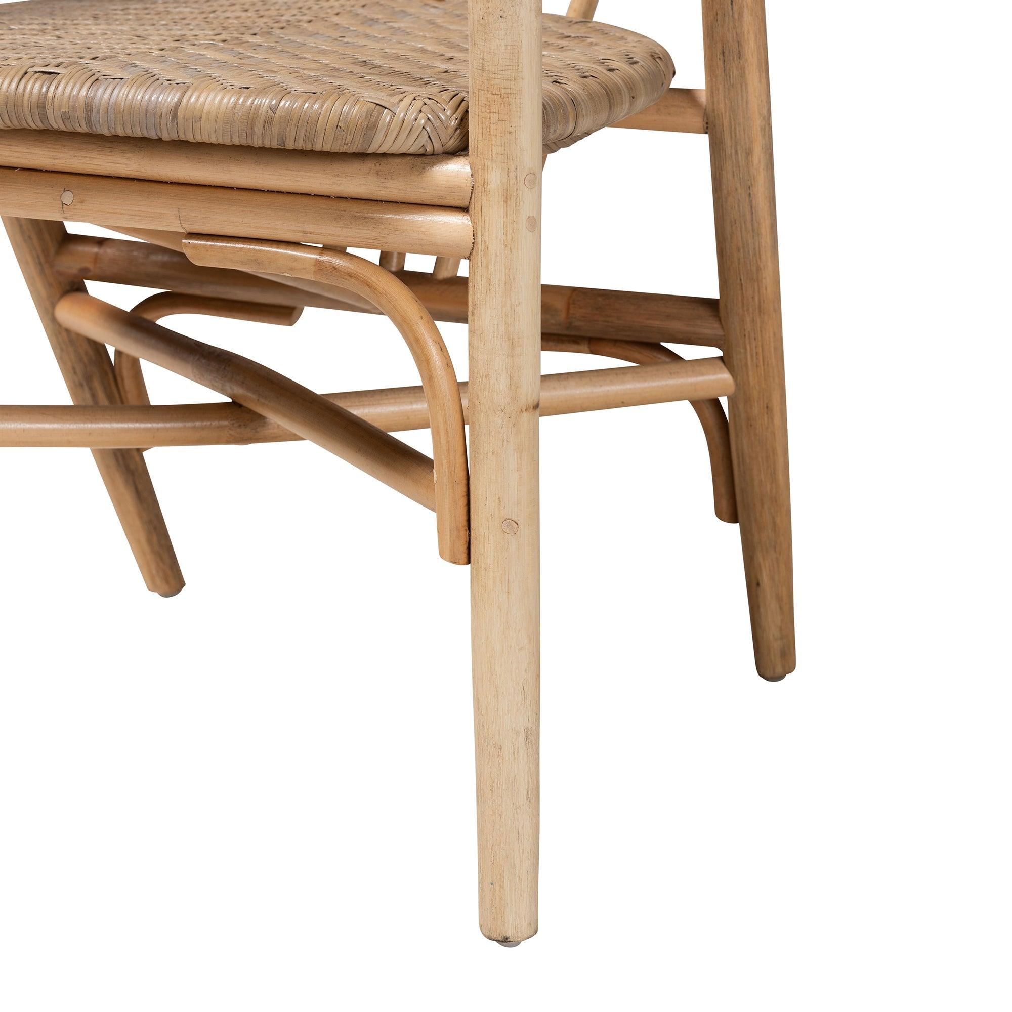 bali & pari Kyoto Modern Bohemian Rattan Dining Chair