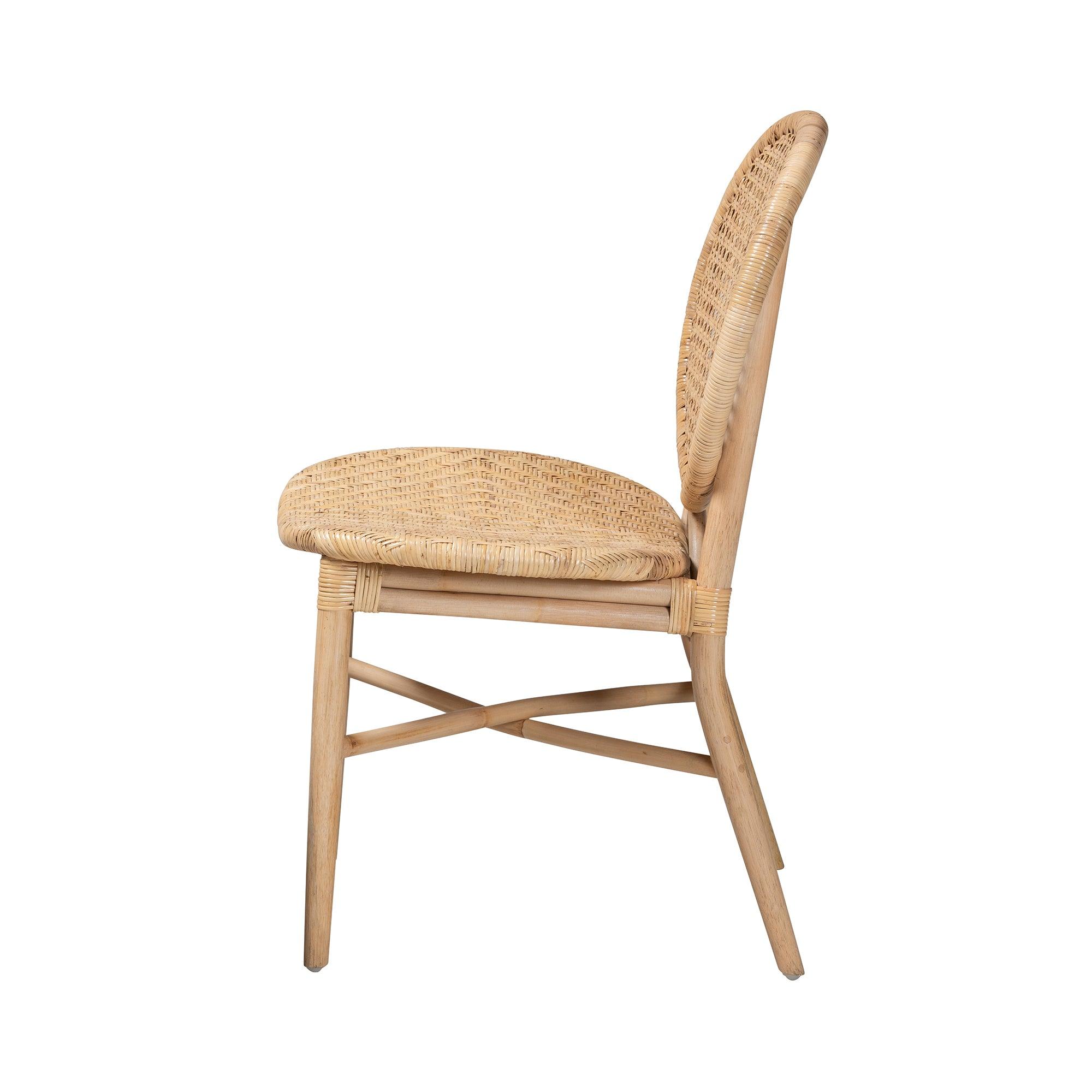 bali & pari Osaka Modern Bohemian Rattan Dining Chair