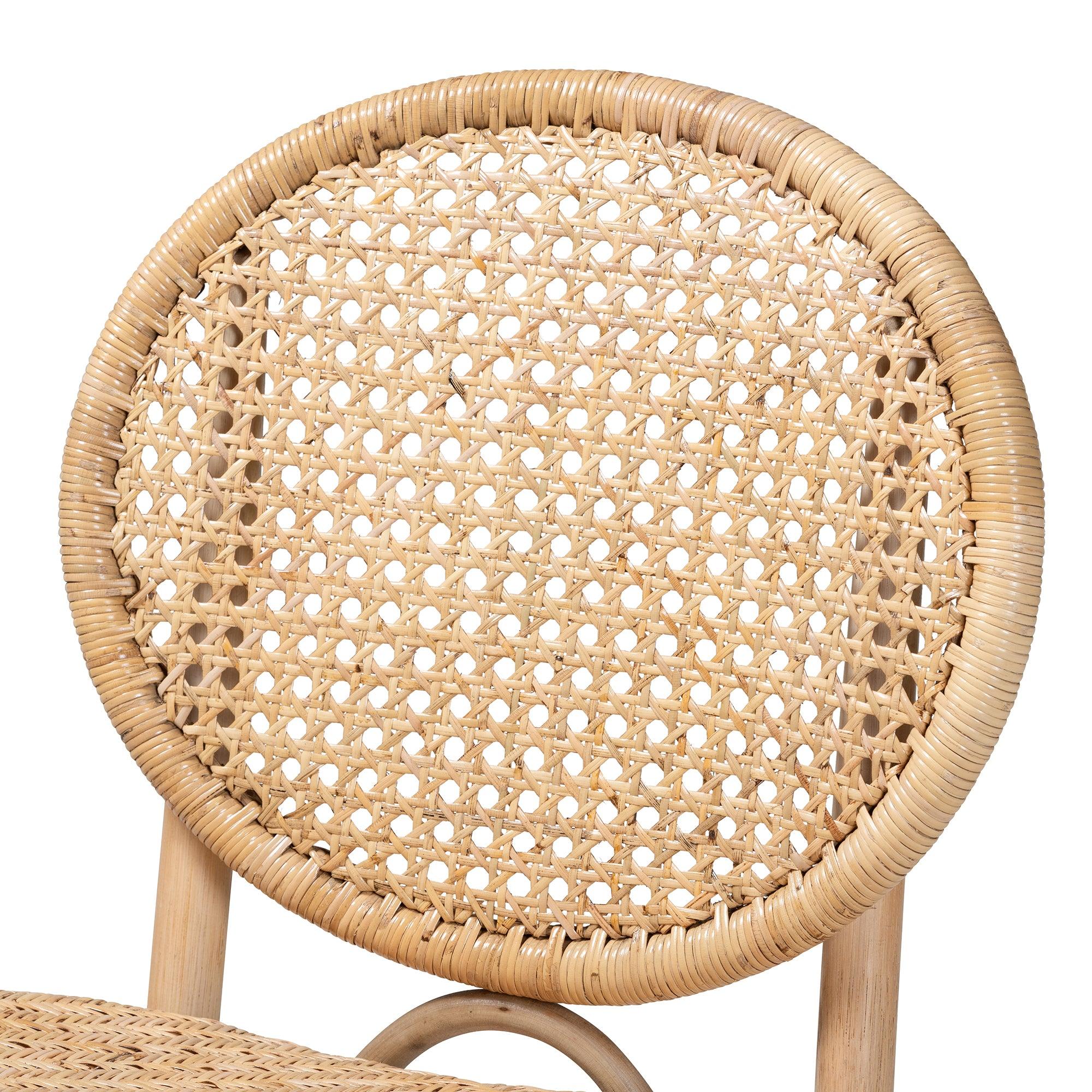 bali & pari Osaka Modern Bohemian Rattan Dining Chair