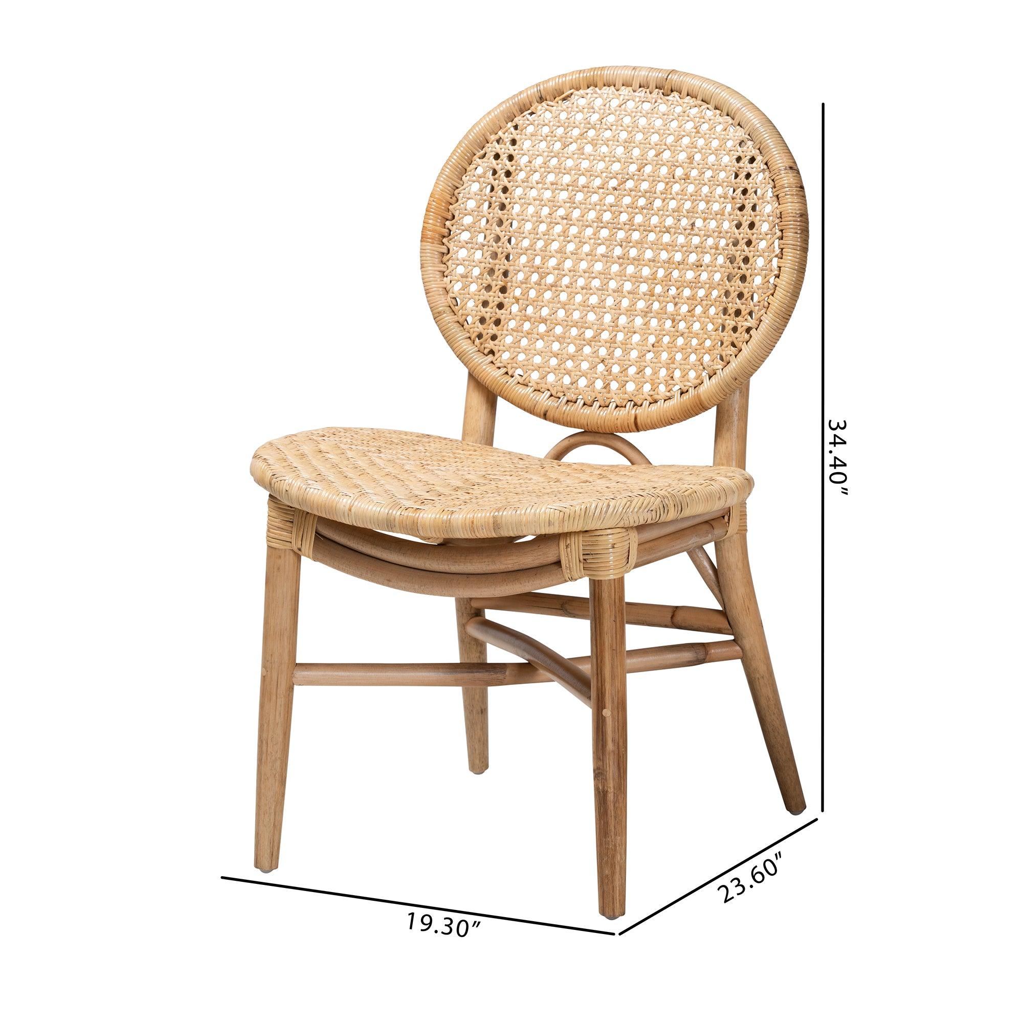 bali & pari Osaka Modern Bohemian Rattan Dining Chair