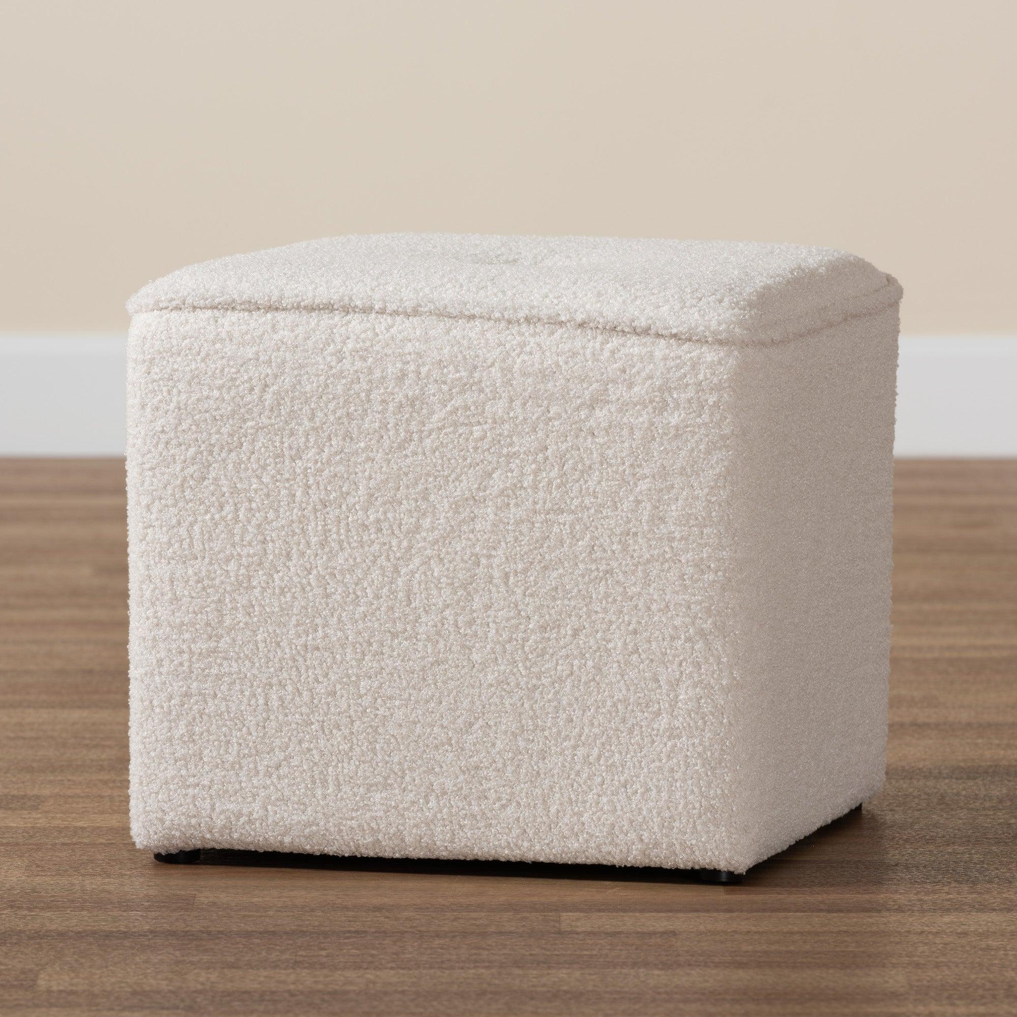 Isaiah Modern and Contemporary Boucle Upholstered Ottoman