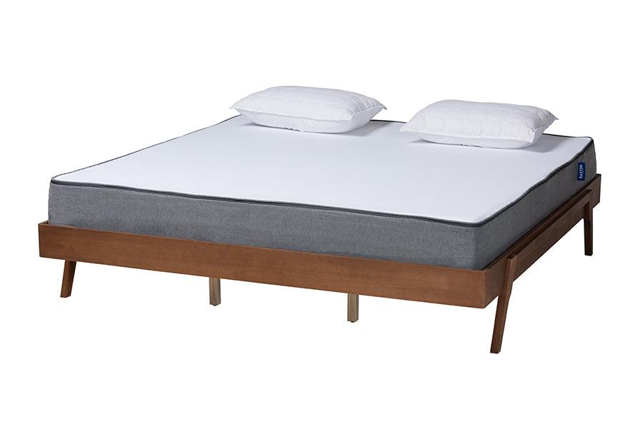 Sarita Mid-Century Modern Ash Finished Wood Bed Frame