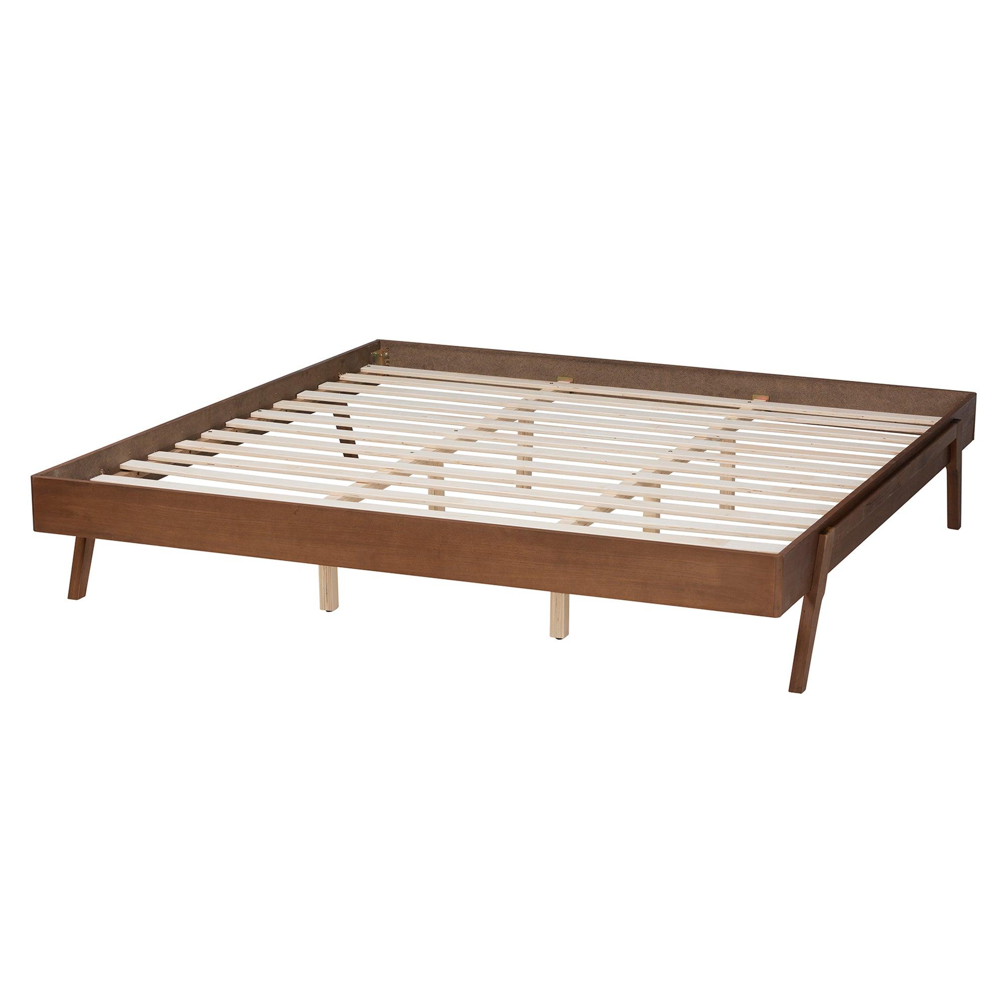 Sarita Mid-Century Modern Ash Finished Wood Bed Frame