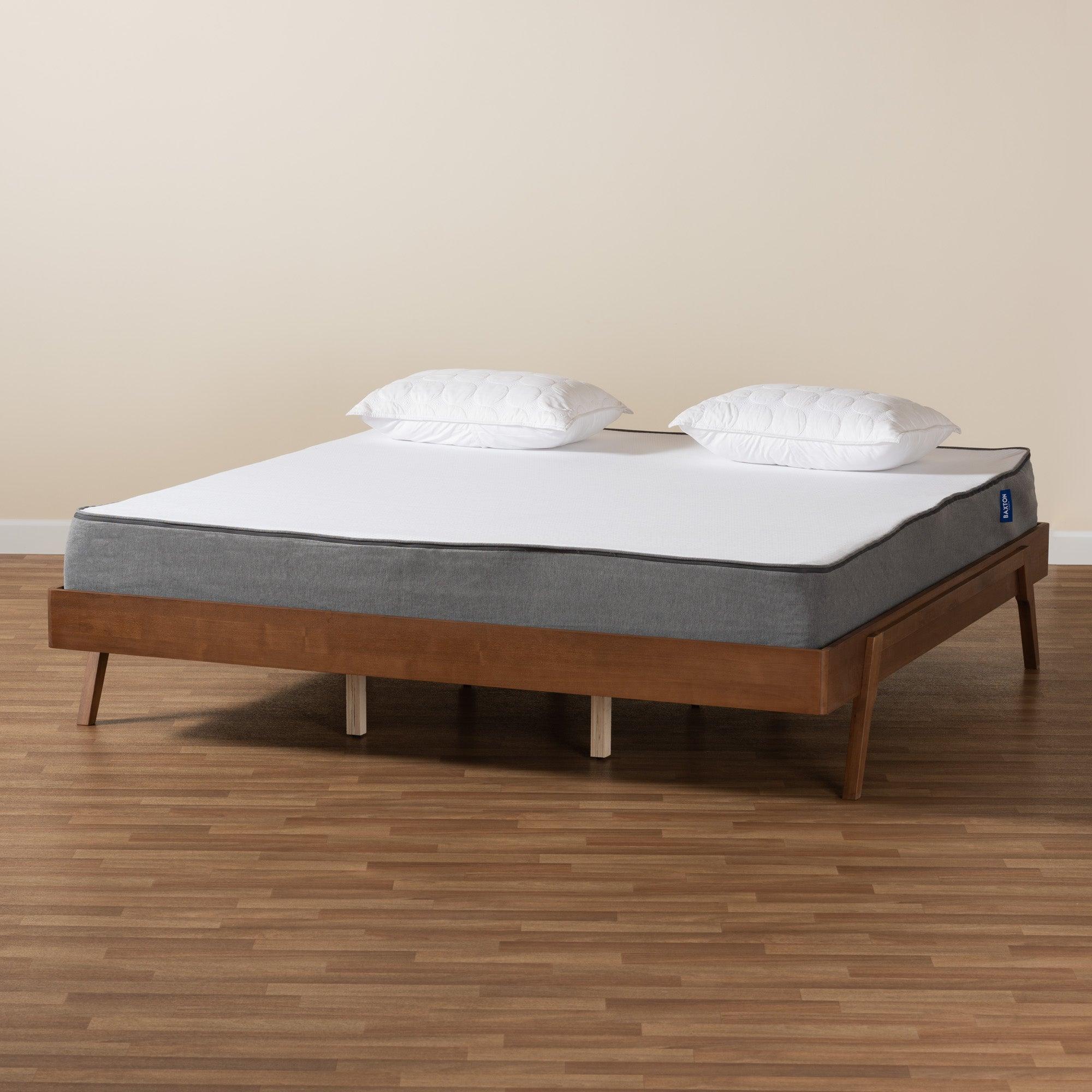 Sarita Mid-Century Modern Ash Finished Wood Bed Frame