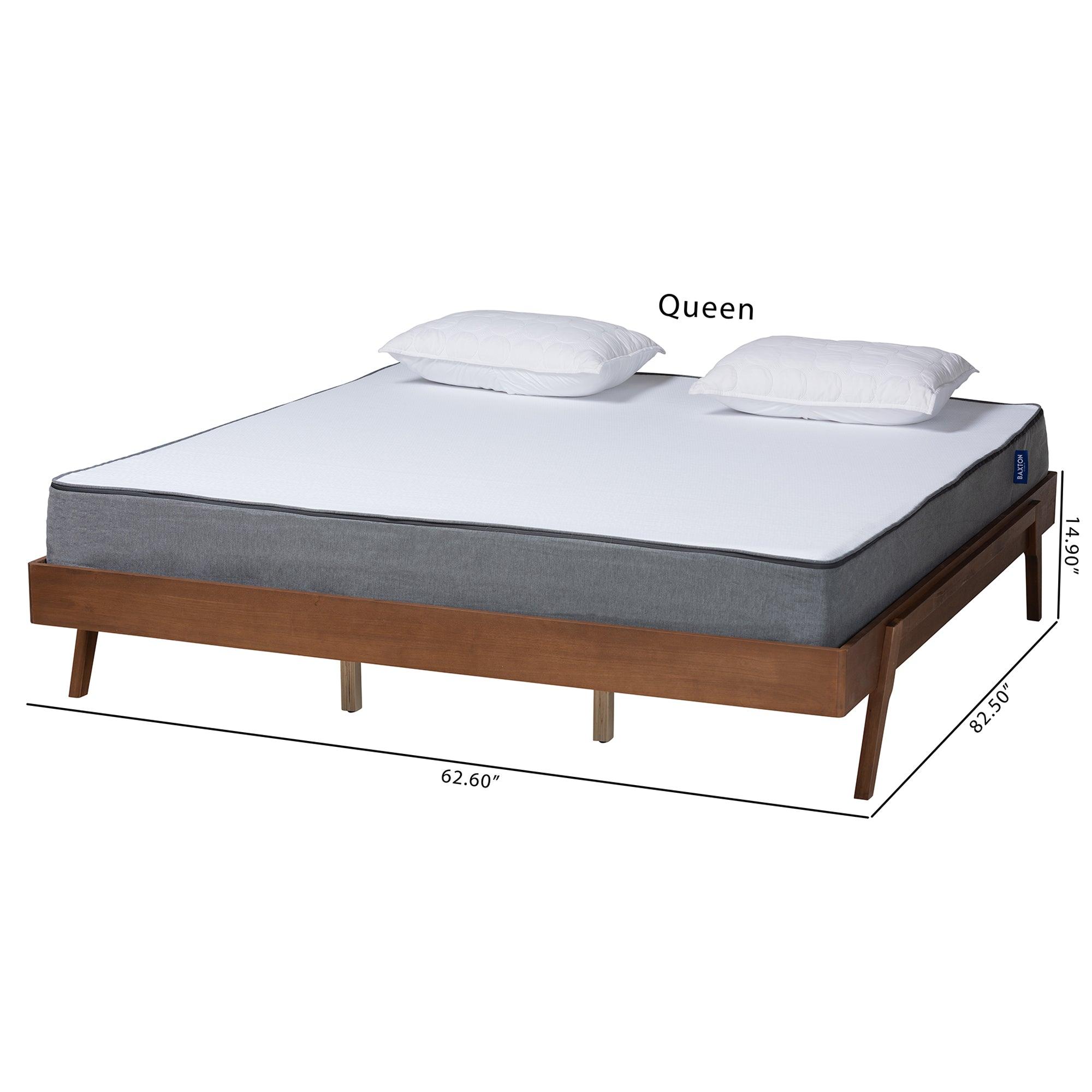 Sarita Mid-Century Modern Ash Finished Wood Bed Frame