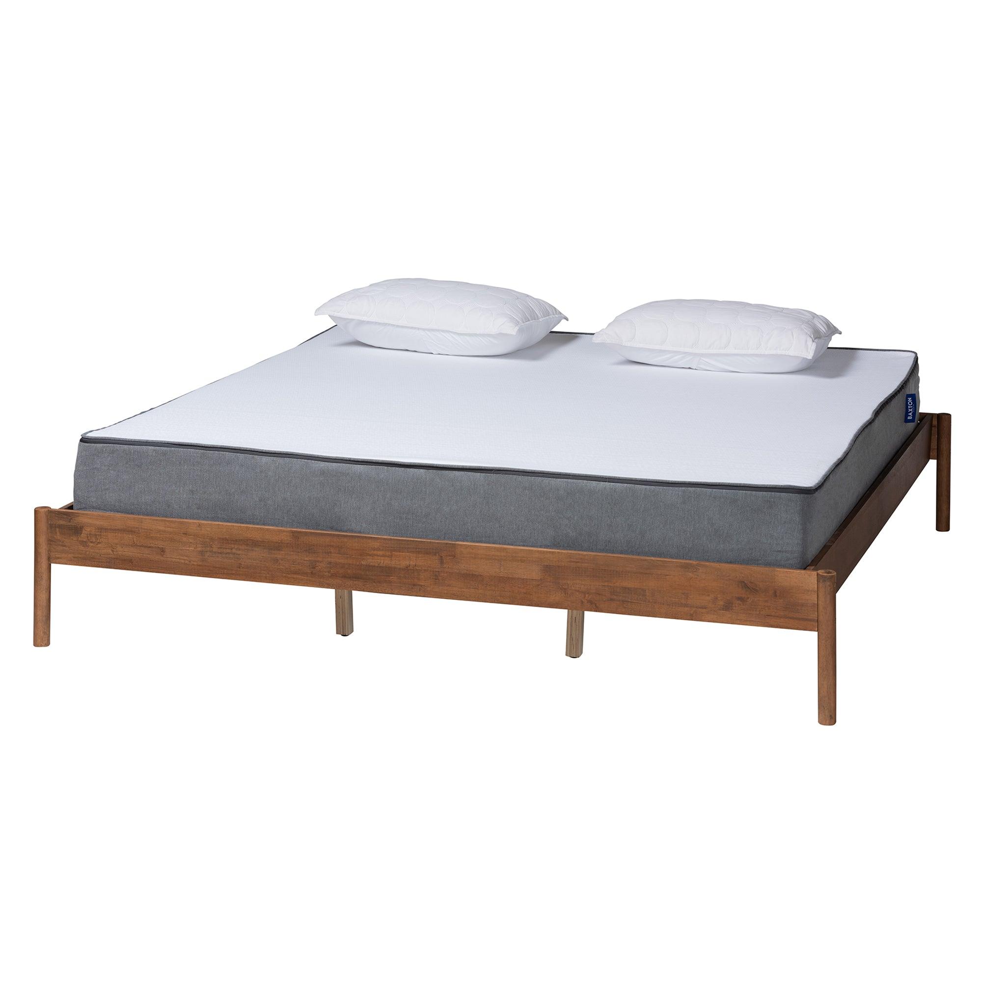 Agatis Mid-Century Modern Ash Finished Wood Bed Frame