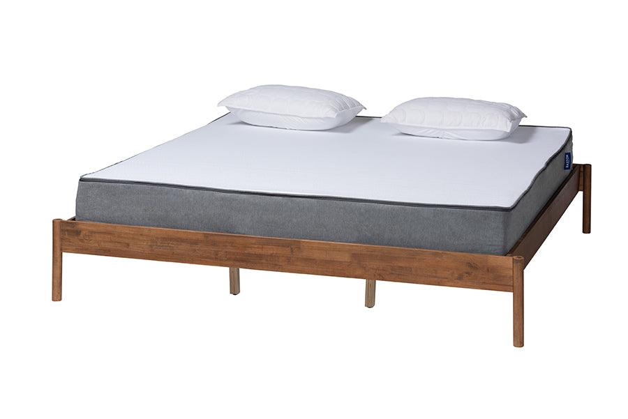 Agatis Mid-Century Modern Ash Finished Wood Bed Frame