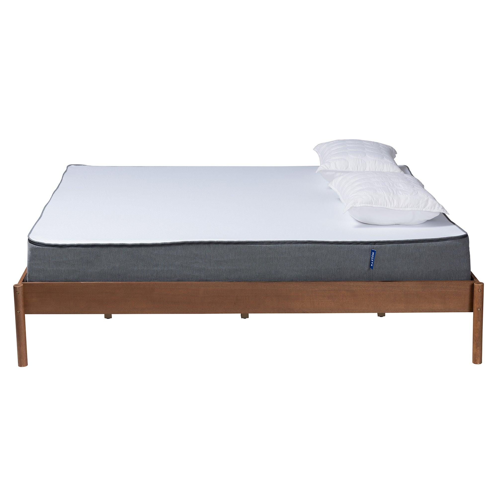 Agatis Mid-Century Modern Ash Finished Wood Bed Frame