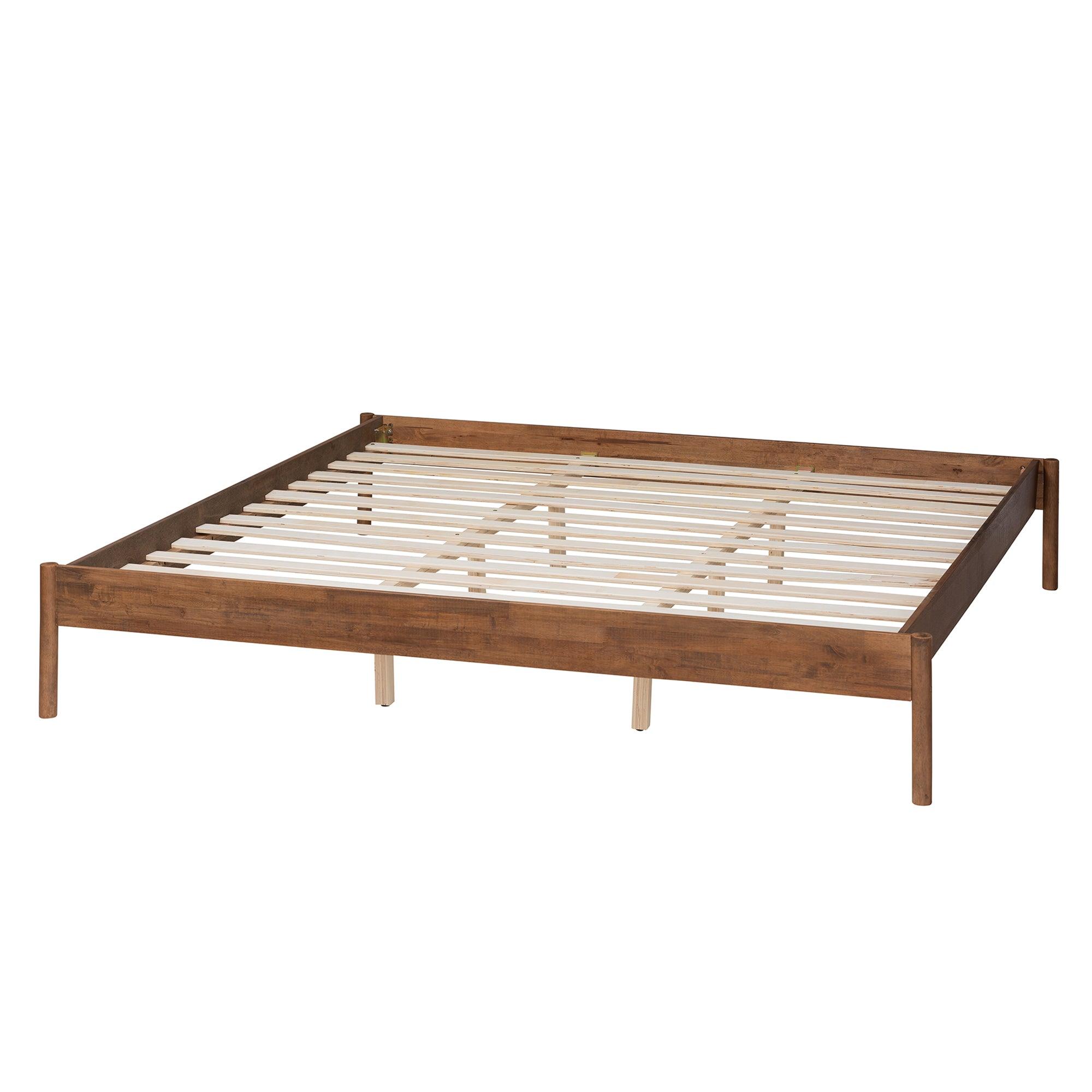 Agatis Mid-Century Modern Ash Finished Wood Bed Frame