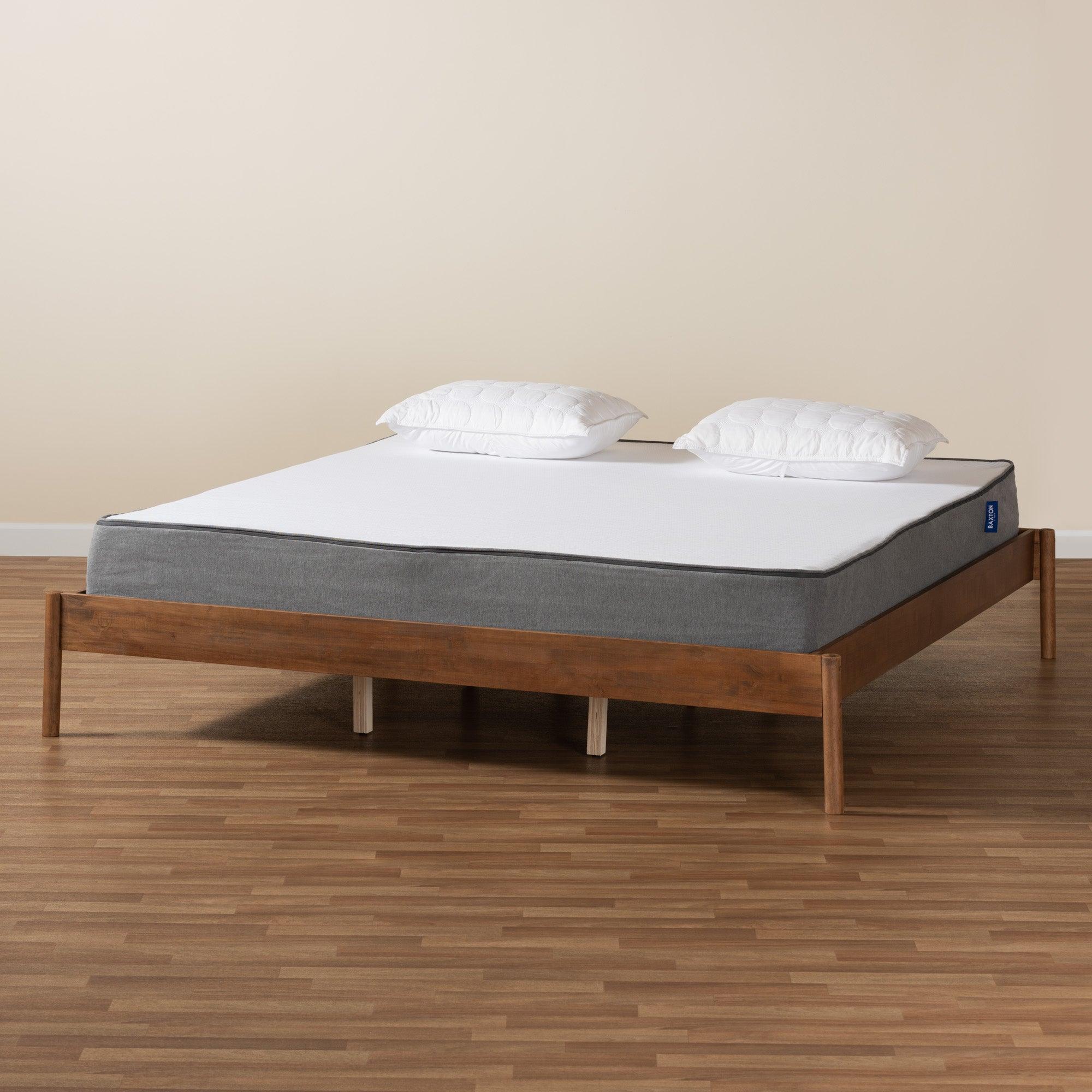 Agatis Mid-Century Modern Ash Finished Wood Bed Frame