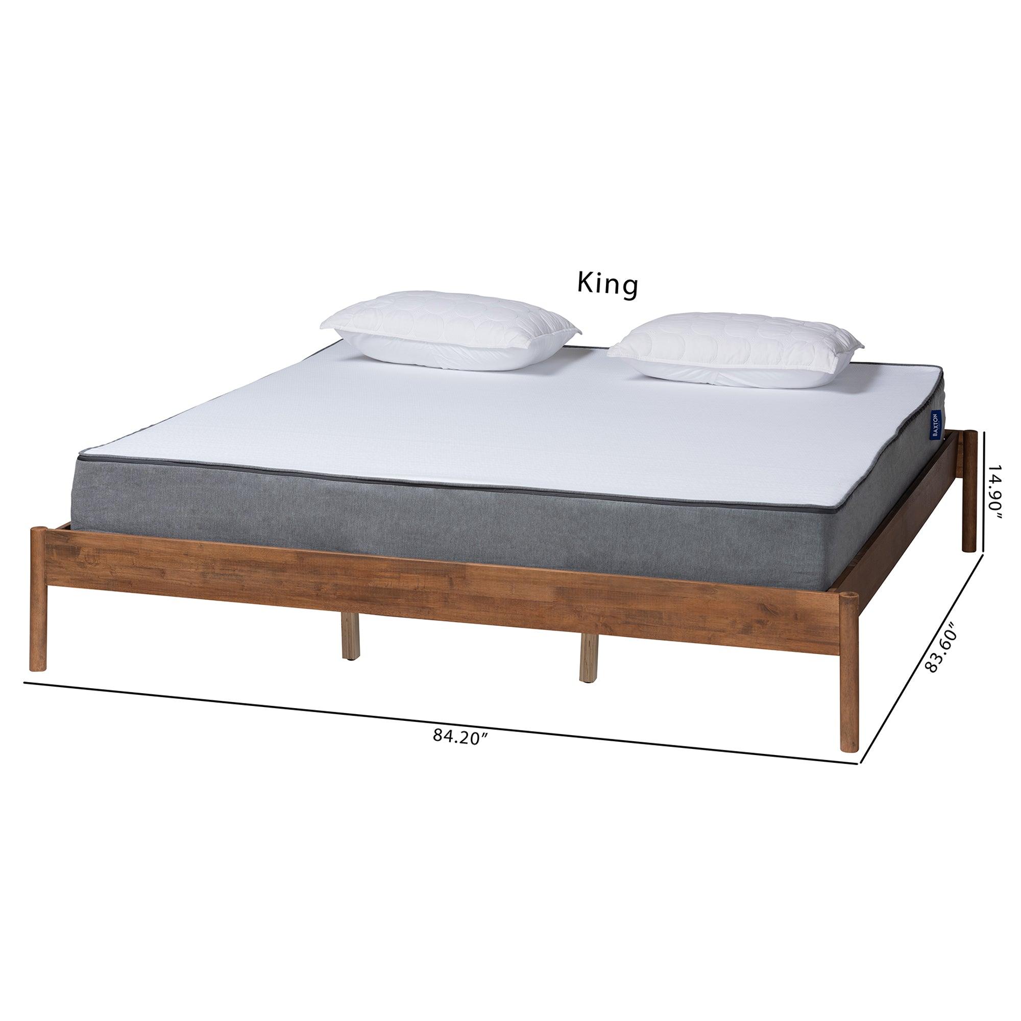 Agatis Mid-Century Modern Ash Finished Wood Bed Frame