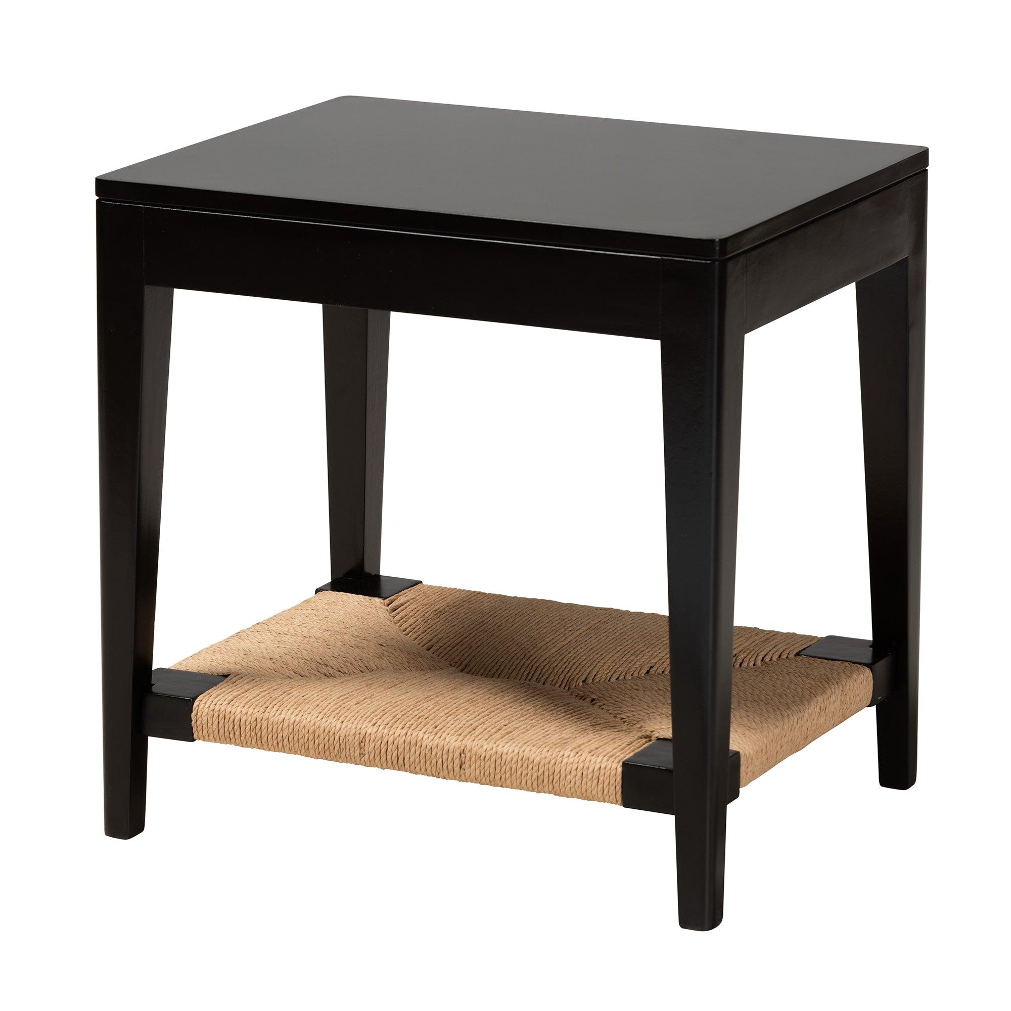 bali & pari Freya Modern Bohemian Finished Bayur Wood End Table