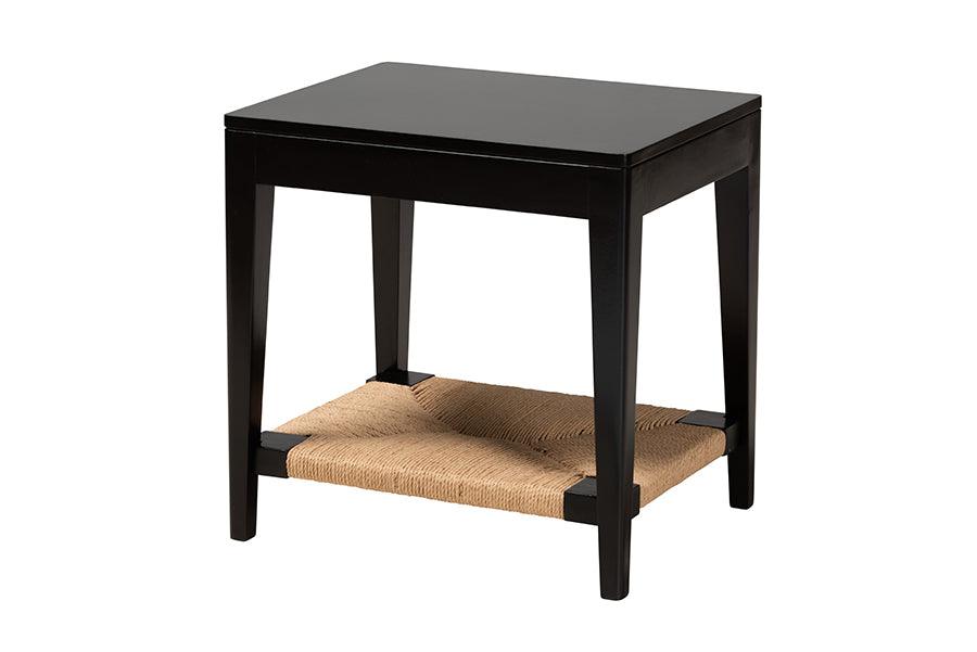 bali & pari Freya Modern Bohemian Finished Bayur Wood End Table