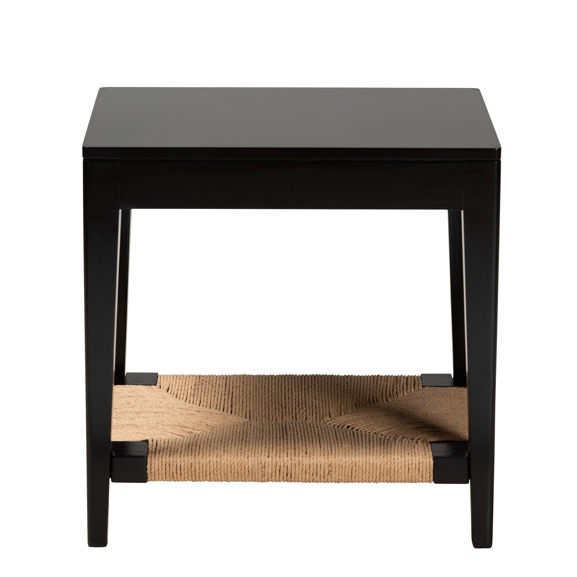 bali & pari Freya Modern Bohemian Finished Bayur Wood End Table