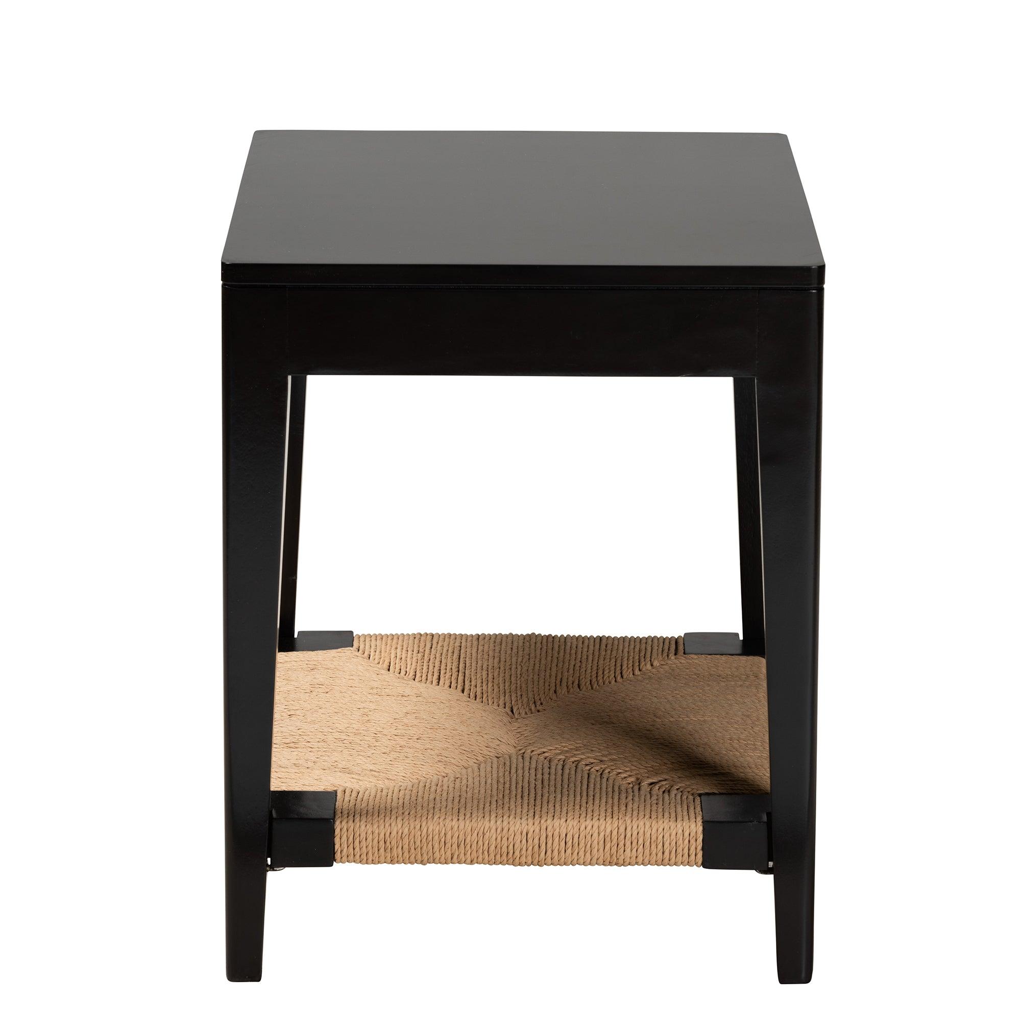 bali & pari Freya Modern Bohemian Finished Bayur Wood End Table