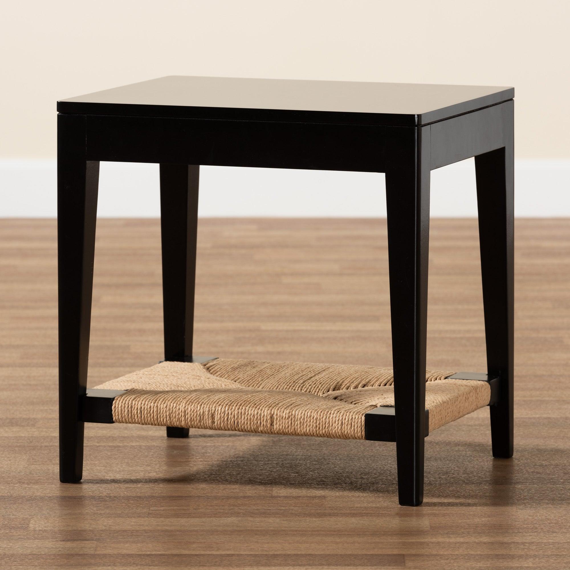 bali & pari Freya Modern Bohemian Finished Bayur Wood End Table