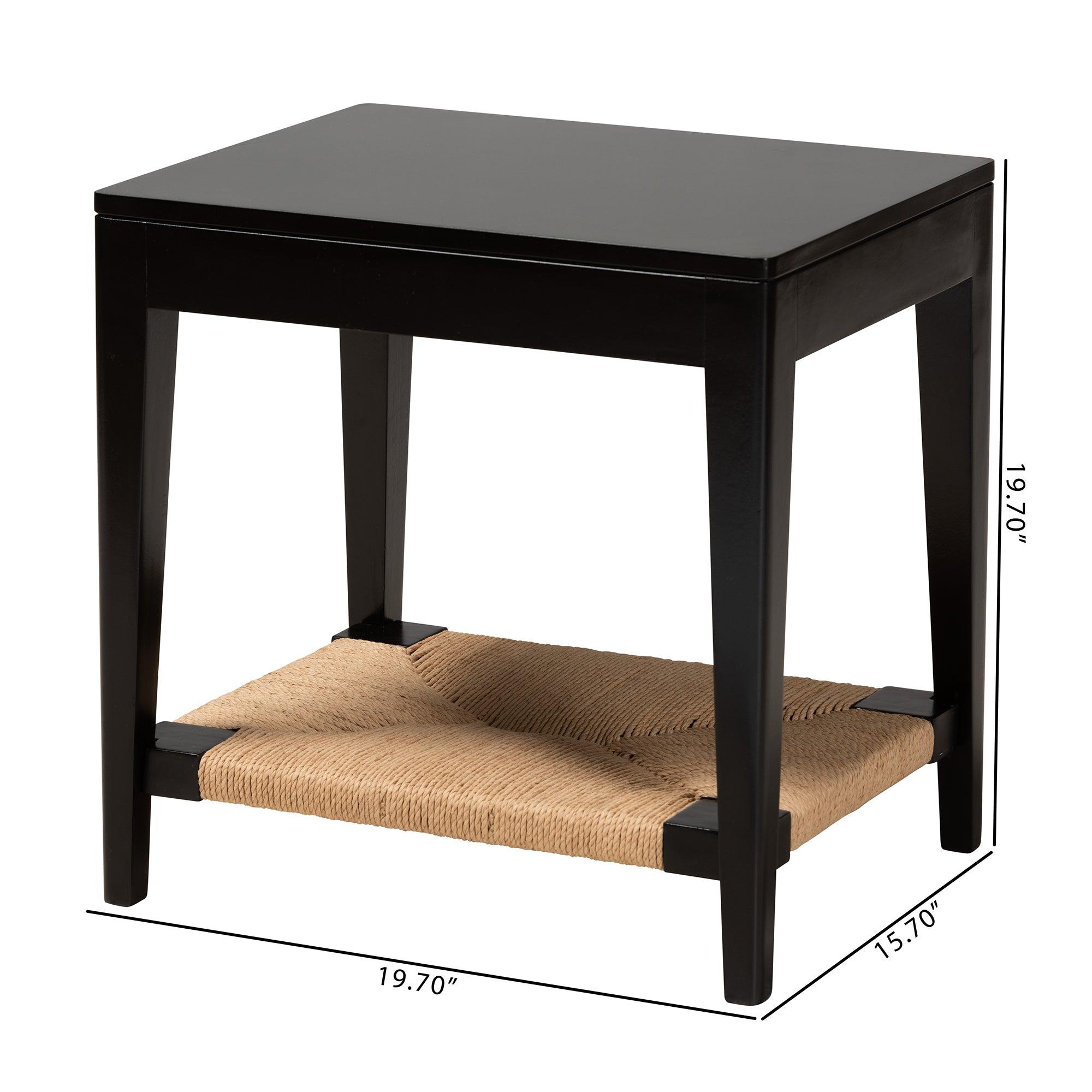 bali & pari Freya Modern Bohemian Finished Bayur Wood End Table