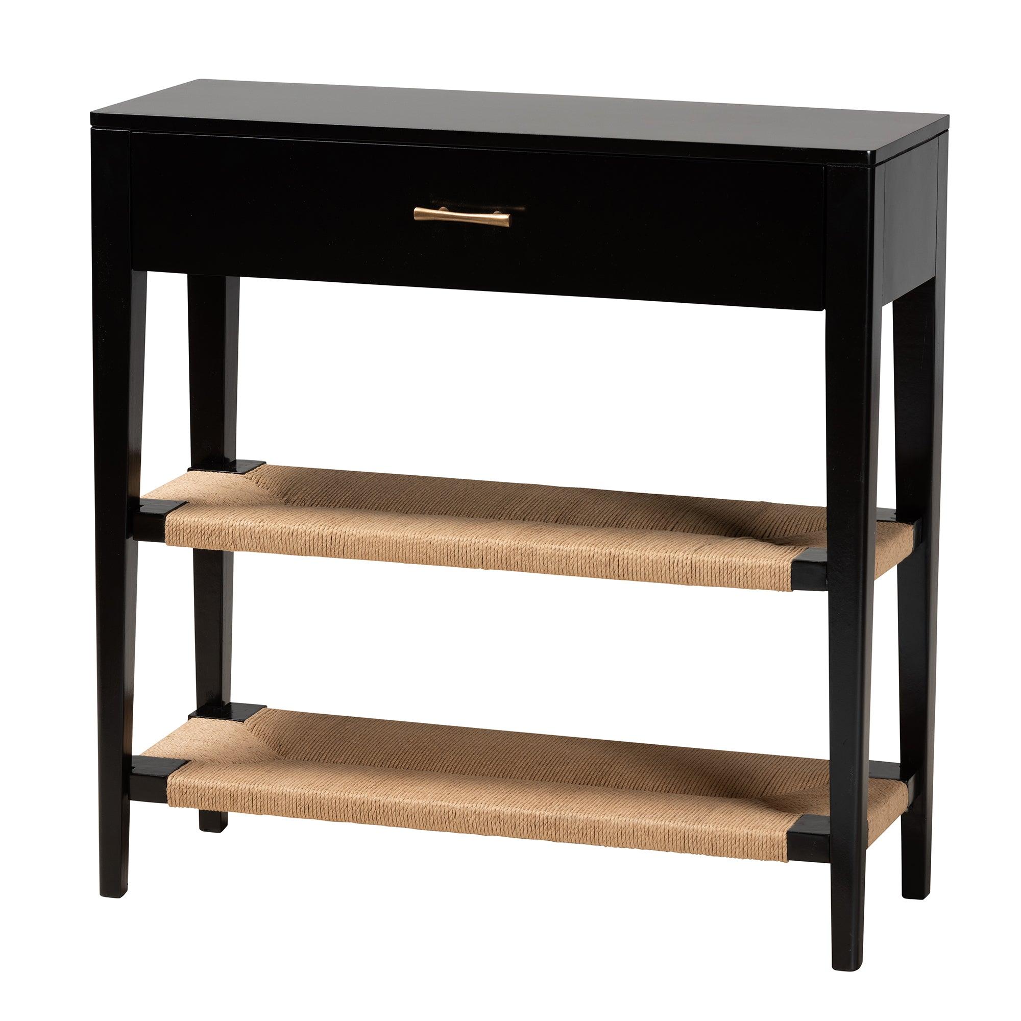 bali & pari Freya Modern Bohemian Finished Bayur Wood 1-Drawer Console Table