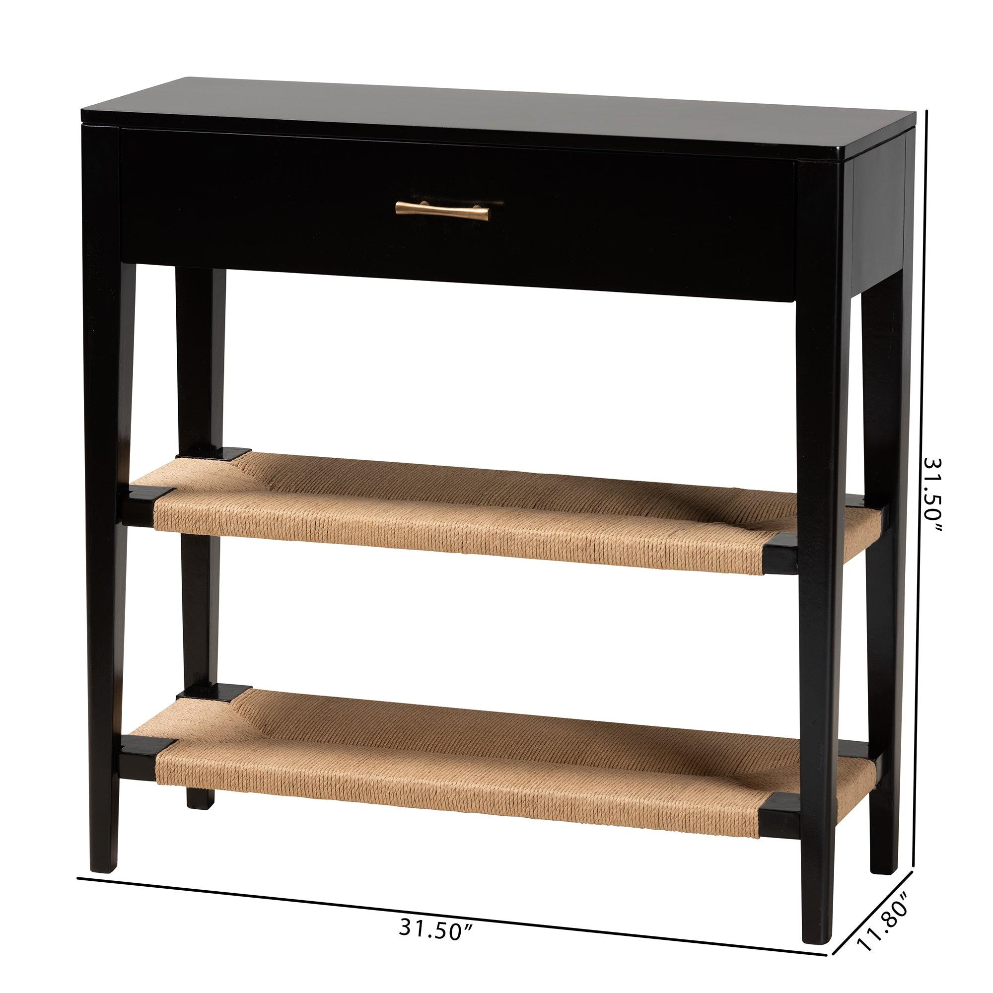 bali & pari Freya Modern Bohemian Finished Bayur Wood 1-Drawer Console Table