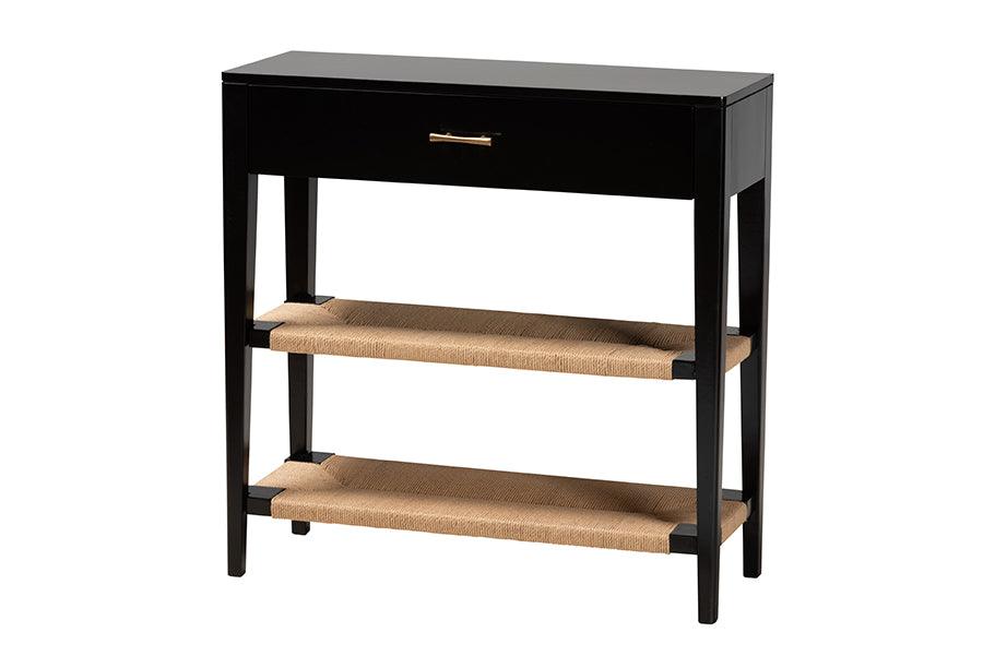 bali & pari Freya Modern Bohemian Finished Bayur Wood 1-Drawer Console Table